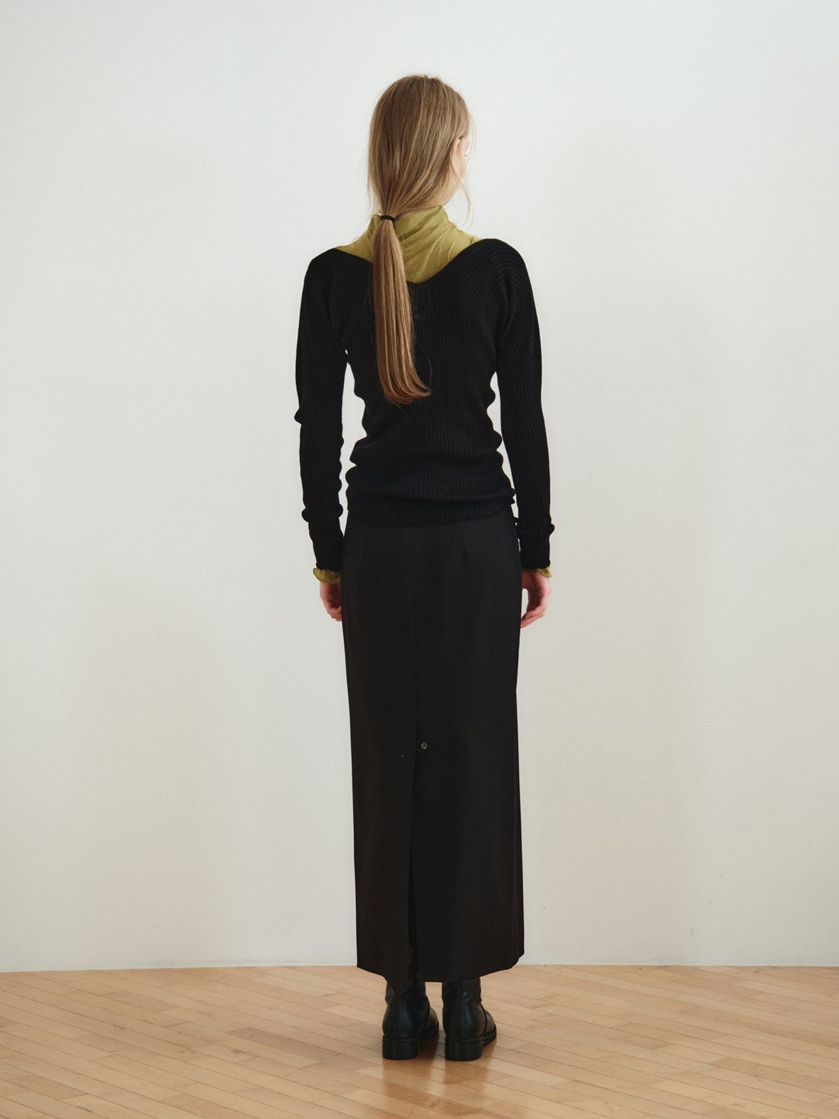 리플레인(REPLAIN) MAXI LONG SKIRT_BLACK