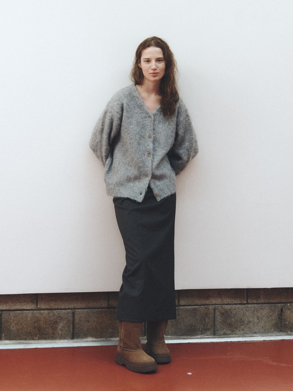 리플레인(REPLAIN) MAXI LONG SKIRT_CHARCOAL