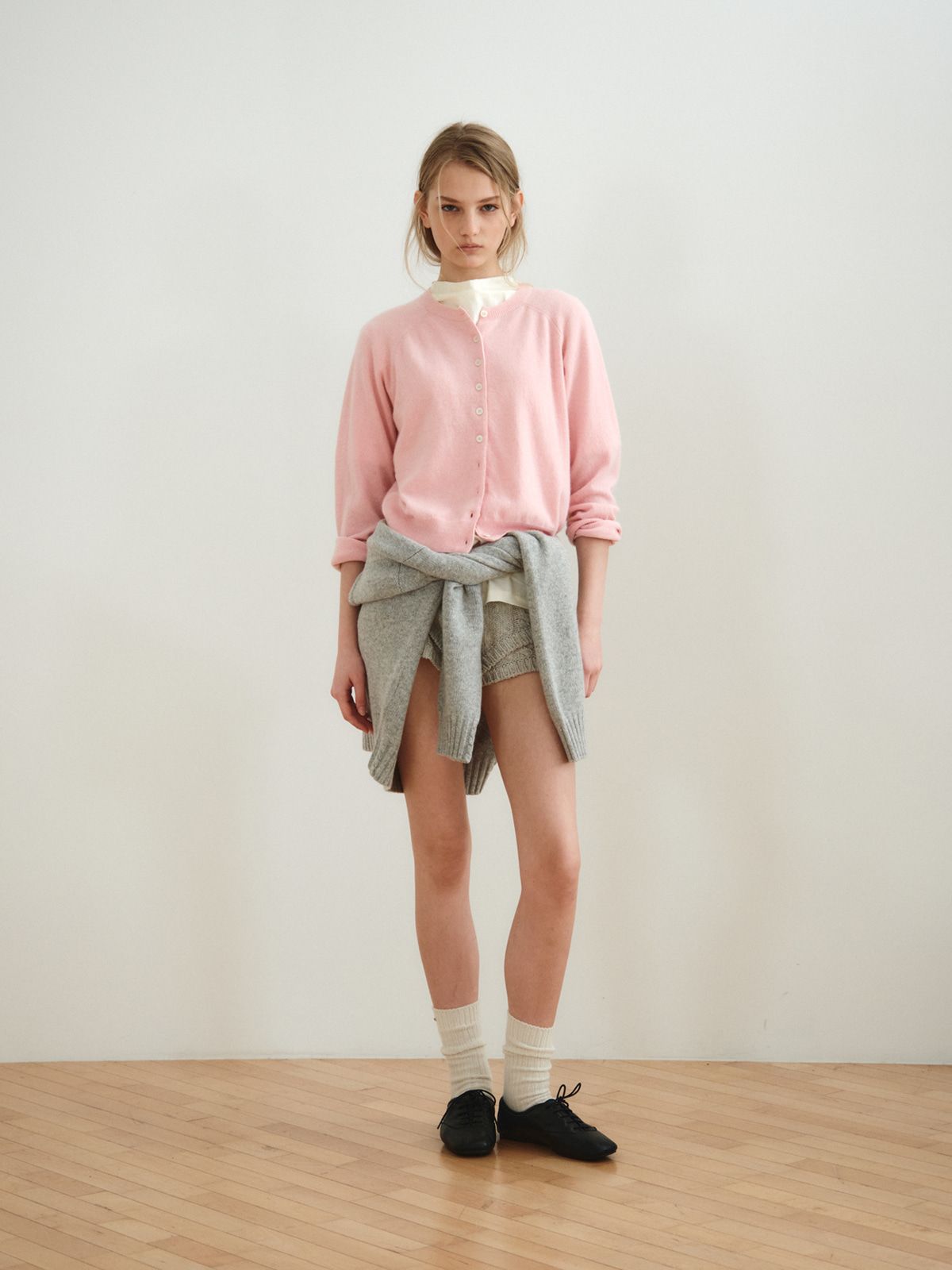 리플레인(REPLAIN) DRAPE NECK JERSEY TOP_IVORY