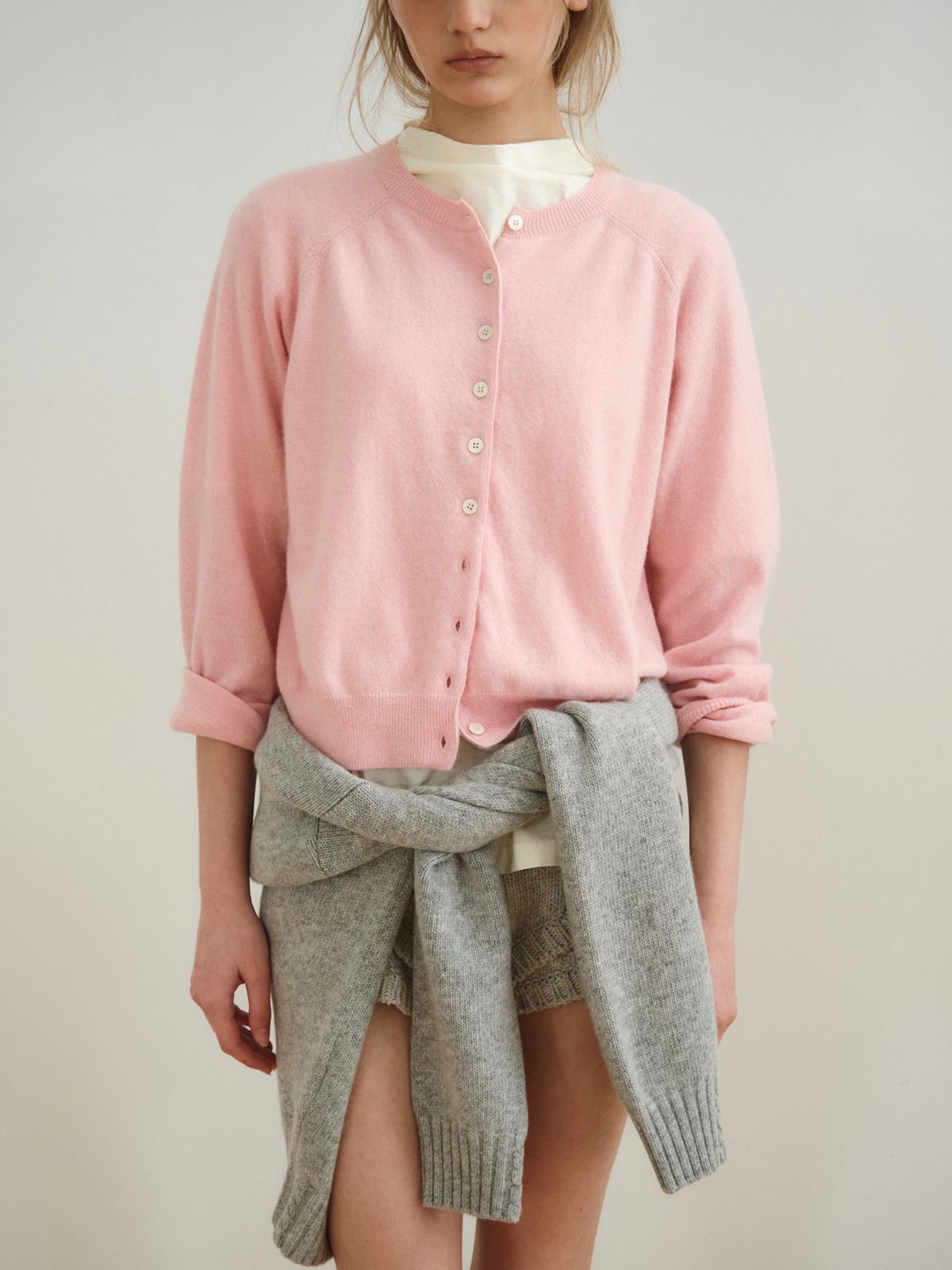 리플레인(REPLAIN) DRAPE NECK JERSEY TOP_IVORY