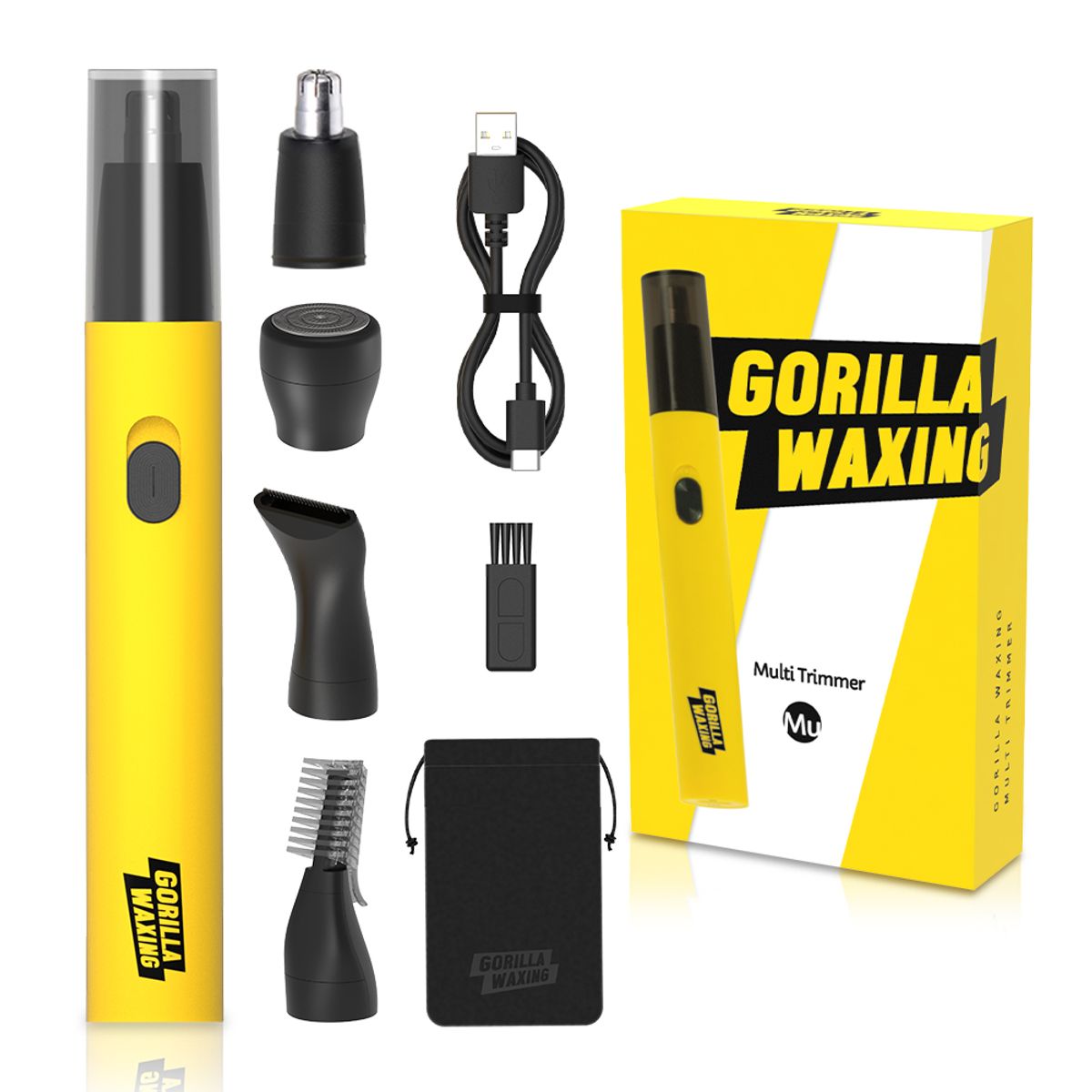 퍼플고릴라(PURPLEGORILLA) 고릴라왁싱 4in1 멀티트리머 코털제거기 + 대용량 보들보들 제모크림 250ml 베이비파우더향 1개