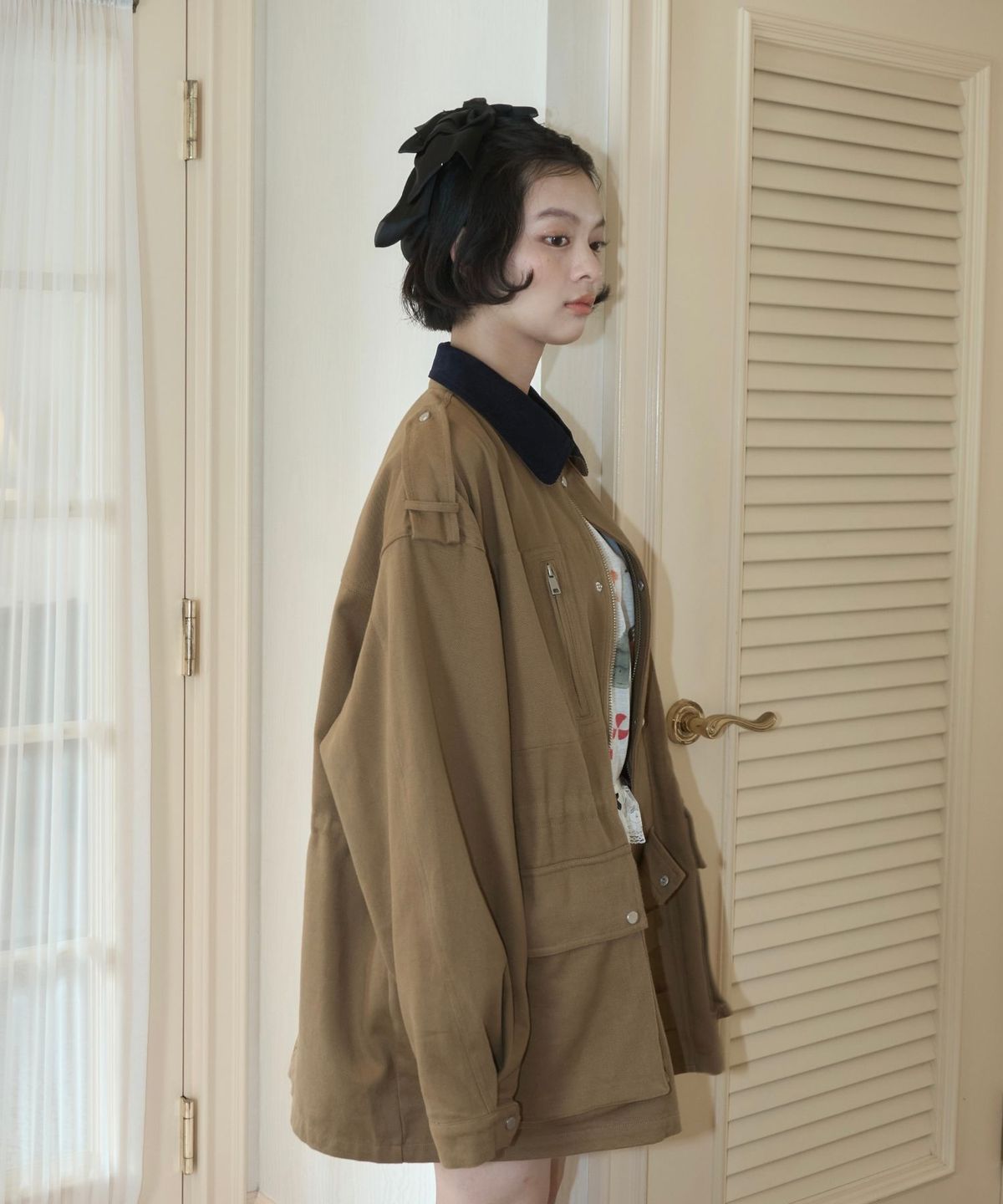 로지(ROSIE) Men’s Style Oversize Jacket/Dark Beige