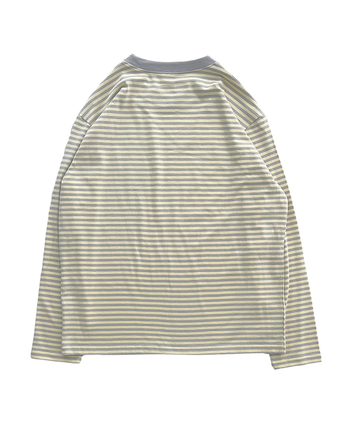 더콜디스트모먼트(THE COLDEST MOMENT) TCM mini logo stripe long sleeve (yellow/grey)