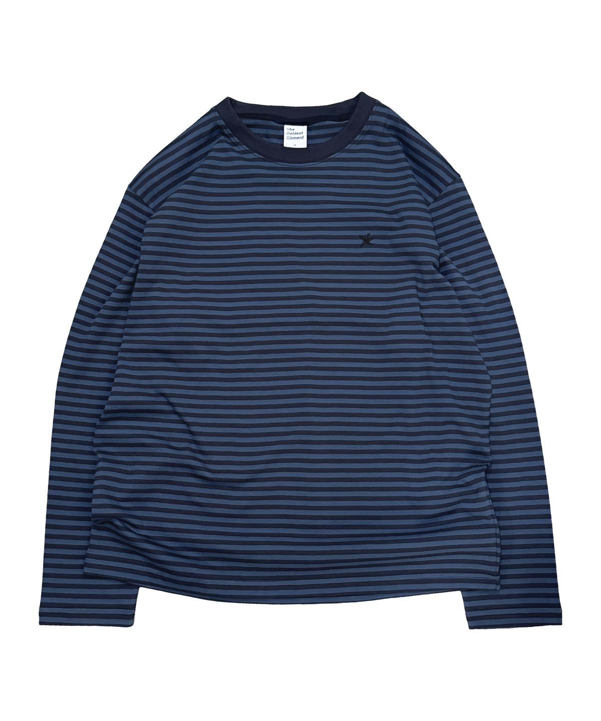 더콜디스트모먼트(THE COLDEST MOMENT) TCM mini logo stripe long sleeve (blue/navy)