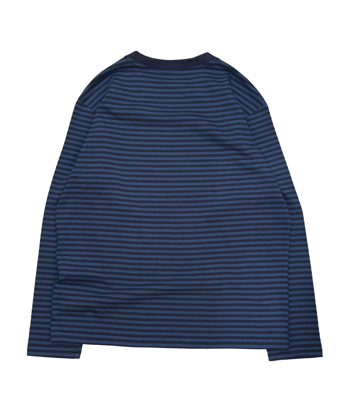 더콜디스트모먼트(THE COLDEST MOMENT) TCM mini logo stripe long sleeve (blue/navy)