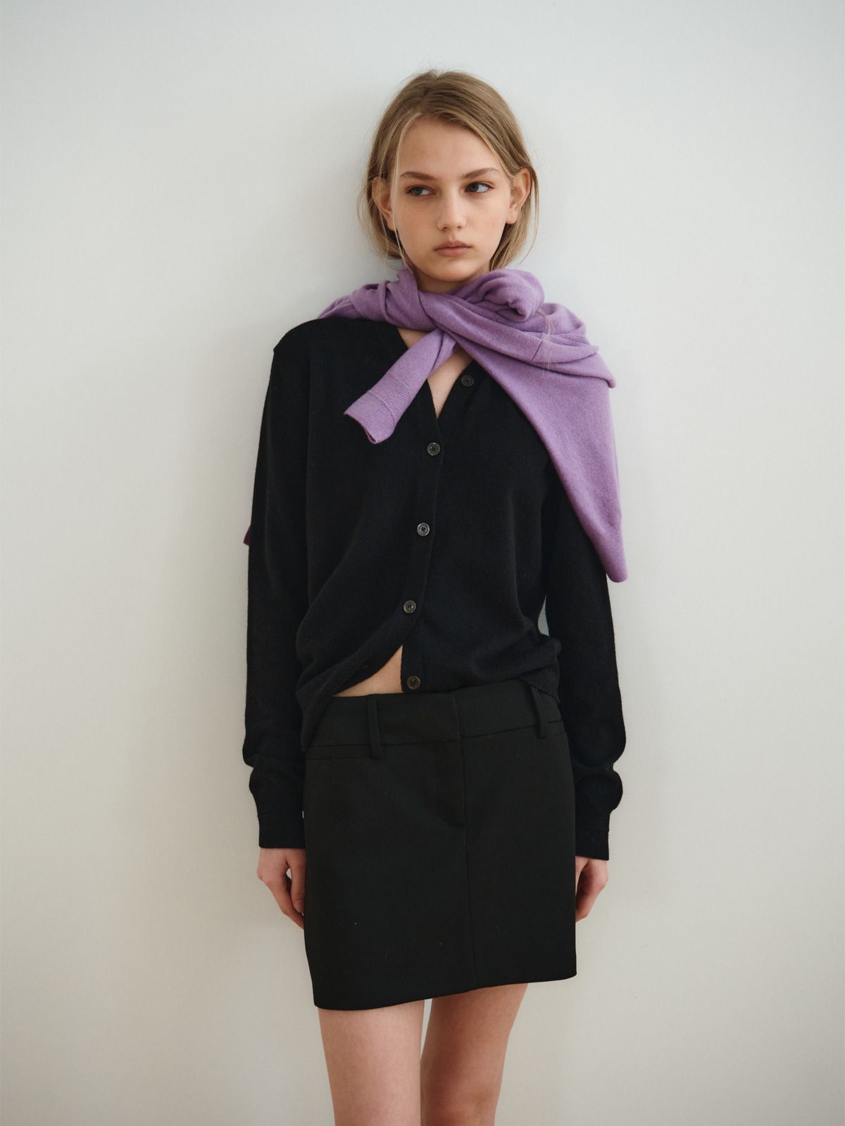 리플레인(REPLAIN) CASHMERE BLEND V-NECK CARDIGAN