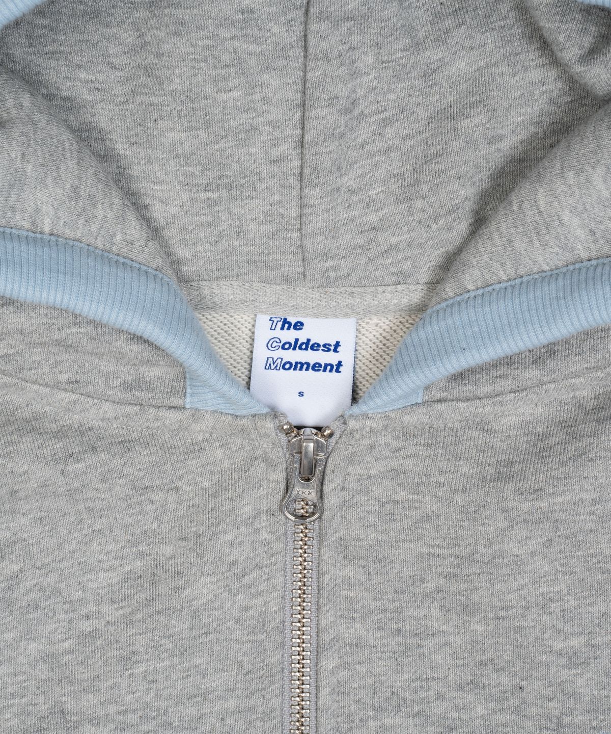 더콜디스트모먼트(THE COLDEST MOMENT) TCM line hooded zip-up (sky blue)