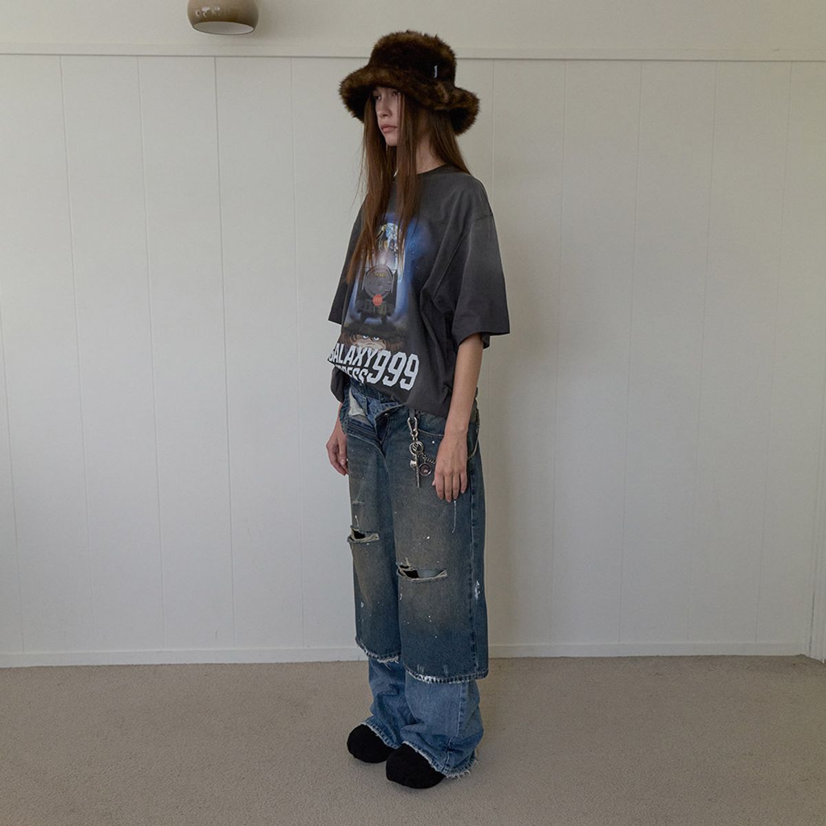 엘씨디씨티엠(LCDC™) GALAXY EXPRESS 999 OVERSIZED T-SHIRT (GREY)