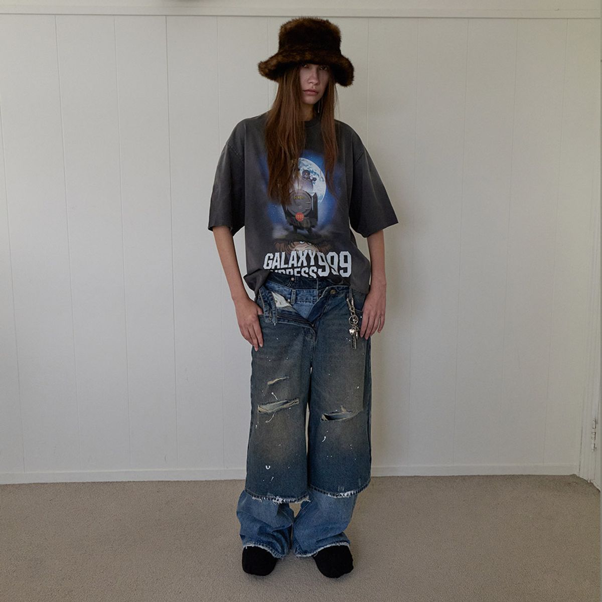 엘씨디씨티엠(LCDC™) GALAXY EXPRESS 999 OVERSIZED T-SHIRT (GREY)