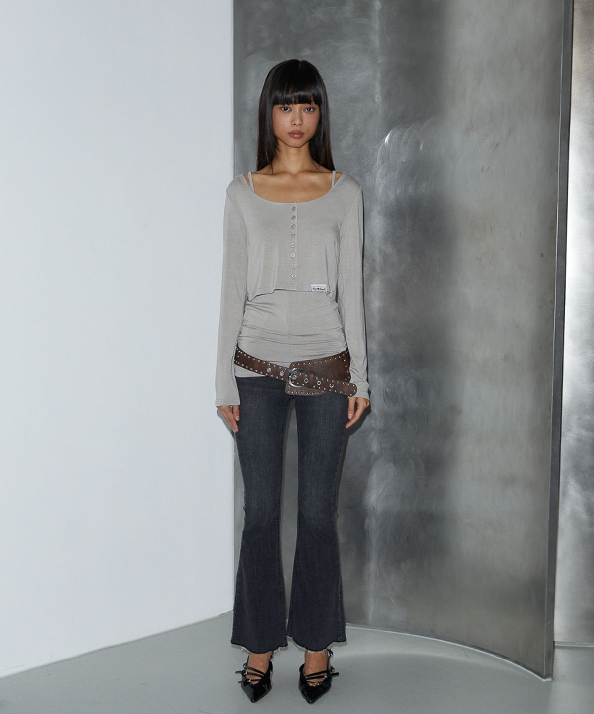 로제프란츠(ROSEFRANTZ) Edge Cardigan Sleeveless Set [Beige]