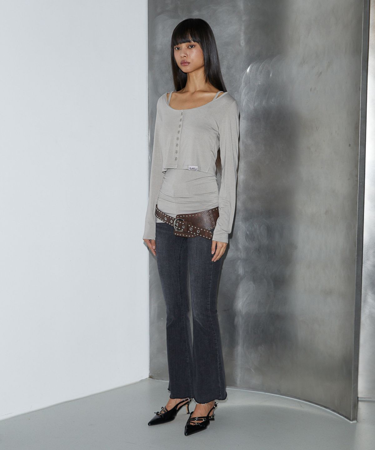 로제프란츠(ROSEFRANTZ) Edge Cardigan Sleeveless Set [Beige]