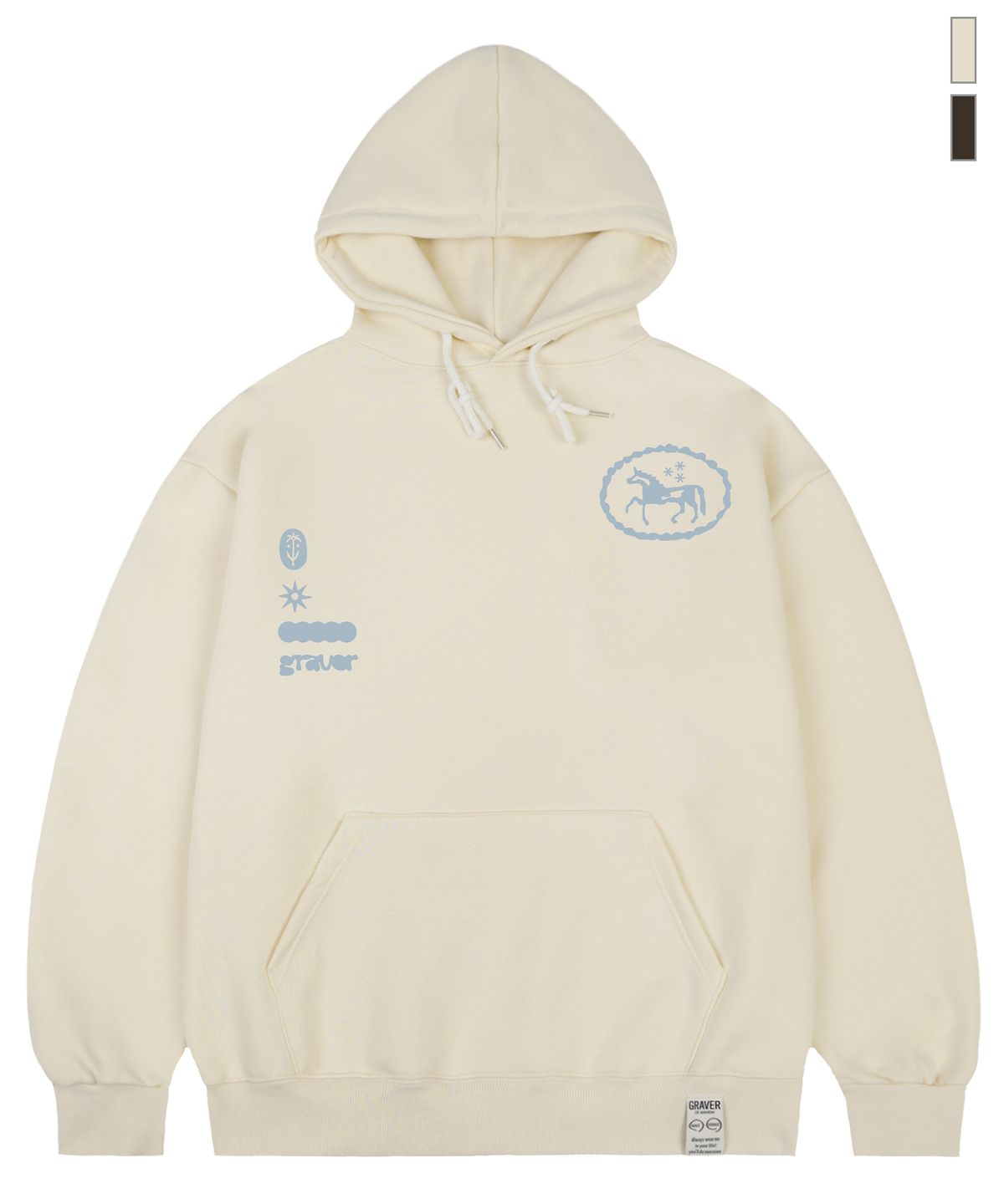 그레이버(GRAVER) [UNISEX]POST HORSE 후드티_2color