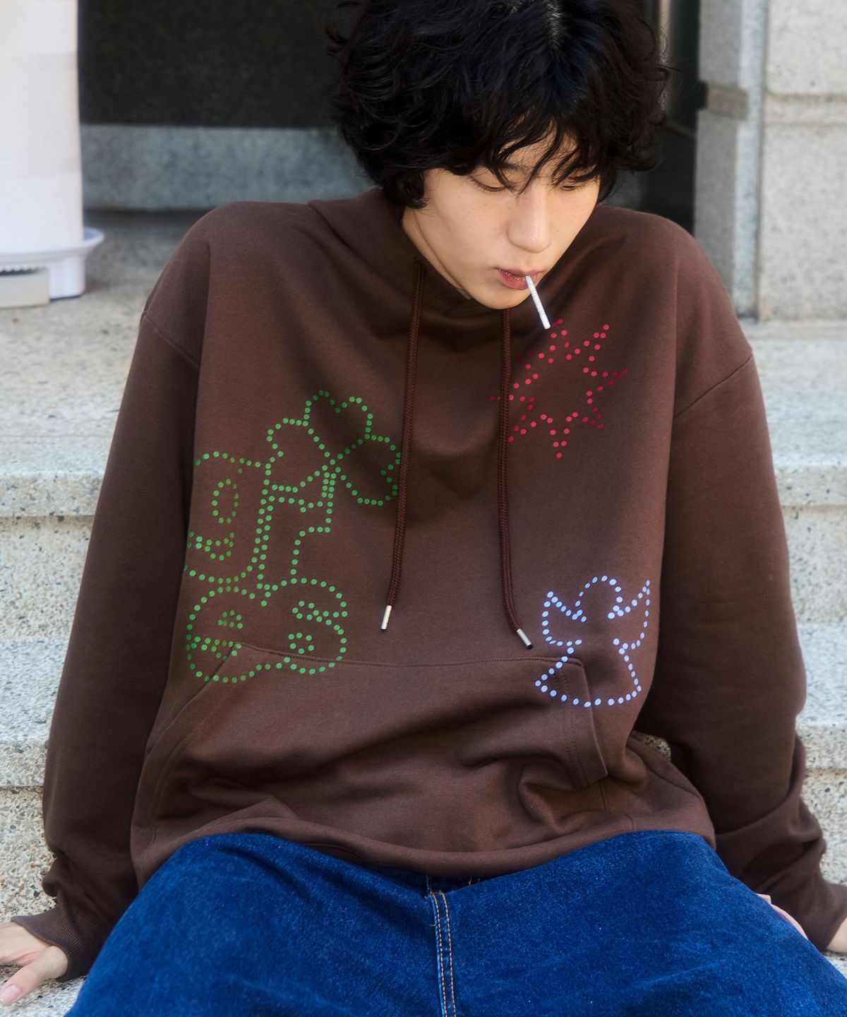 그레이버(GRAVER) [UNISEX]GRAE DOT SET 후드티_3color
