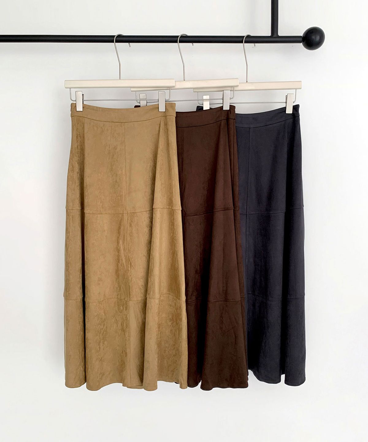 바스카라(VASCARA) Suede Flare Long Skirt (3colors)