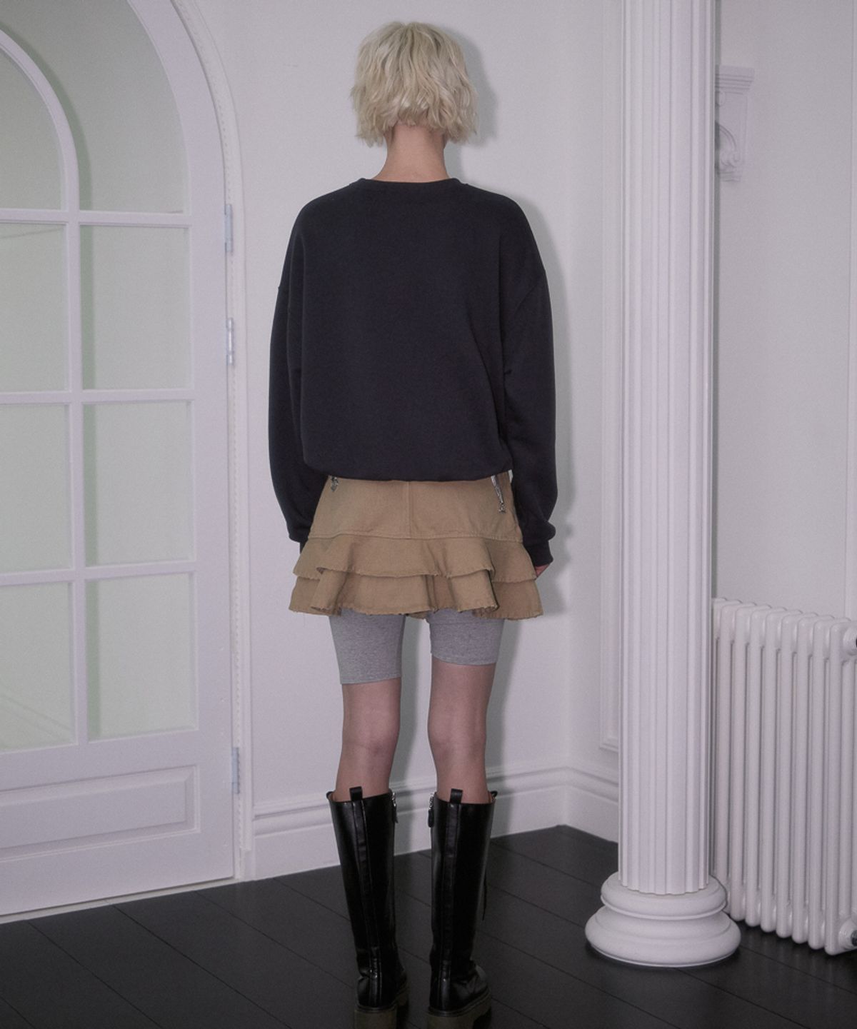 로제프란츠(ROSEFRANTZ) Rebel Layer Frill Mini Skirt [Beige]