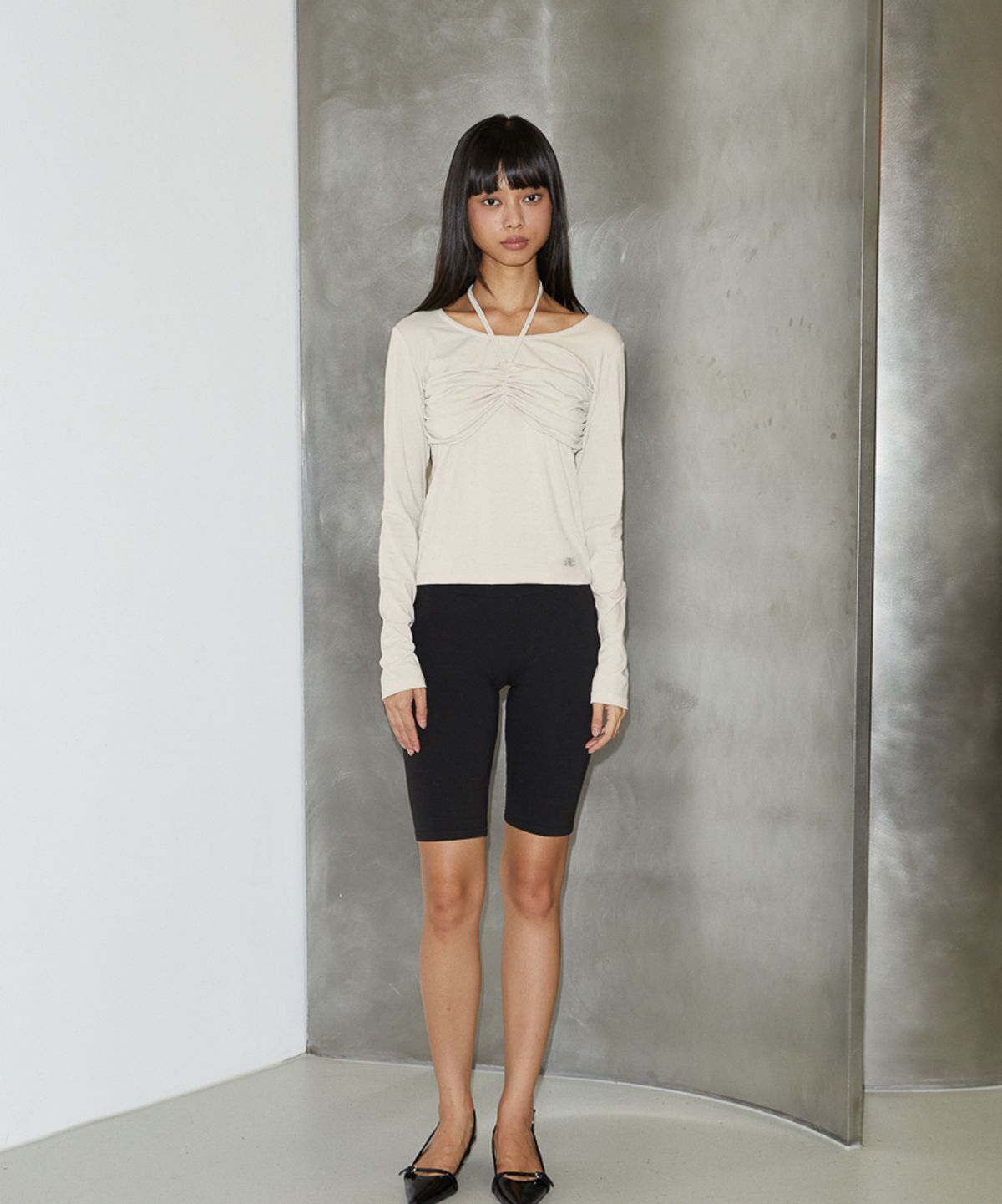 로제프란츠(ROSEFRANTZ) Shirring Halter Long Sleeve [Ivory]