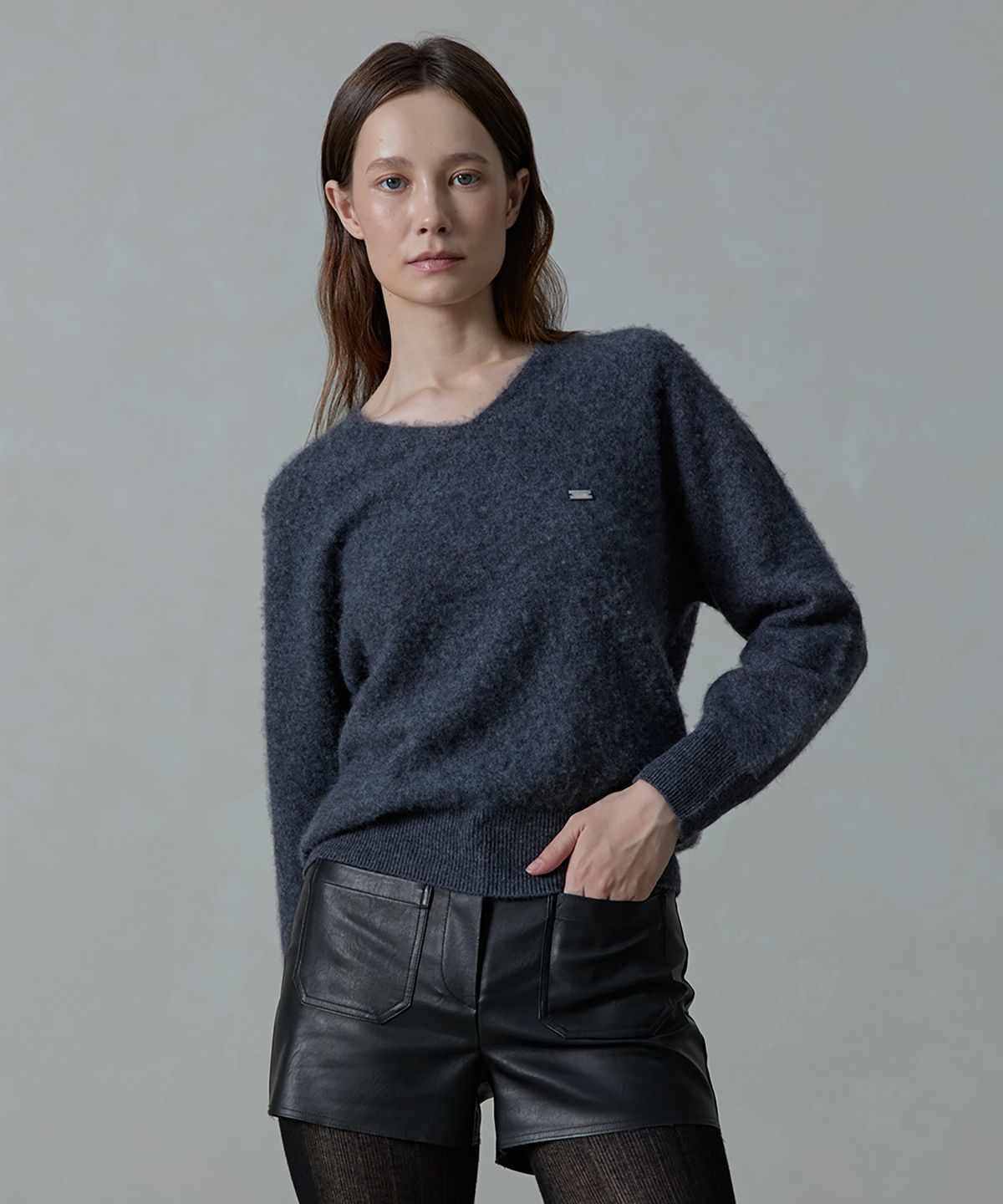 아흐레(AHRE) [SET] Noelle Wholegarment Cashmere Wool V-Neck Knit Cardigan SET