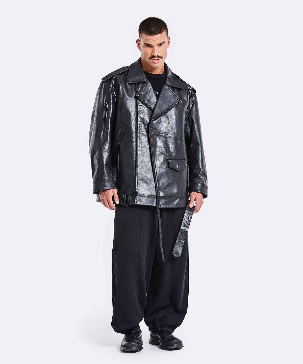 51퍼센트(51PERCENT) Oversized rider jacket - Black