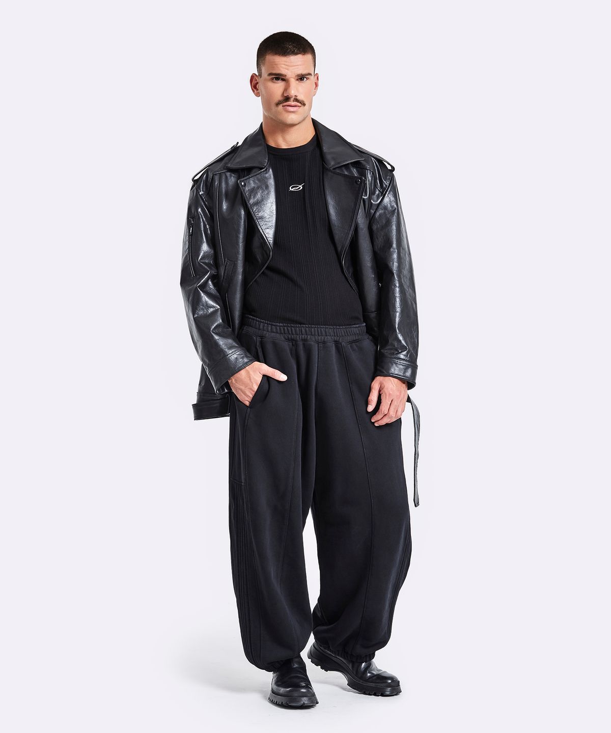 51퍼센트(51PERCENT) Oversized rider jacket - Black