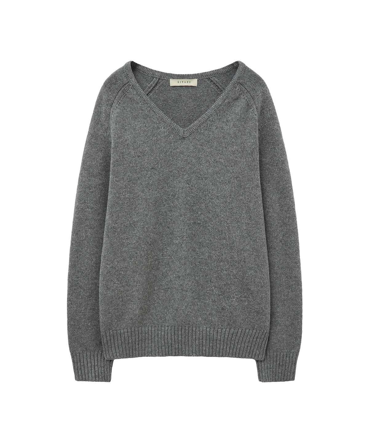 시야쥬(SIYAZU) SIKN2156 울 블렌드 루즈 브이넥 니트_Melange gray