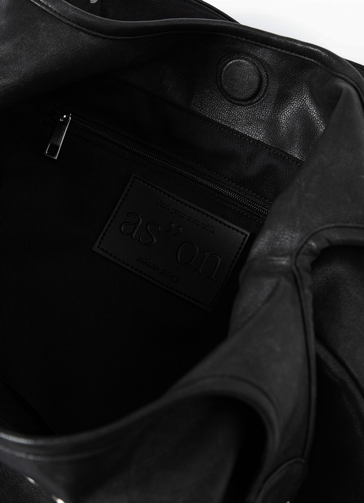 애즈온(ASON) RICKY SHOULDER BAG / CRACK BLACK