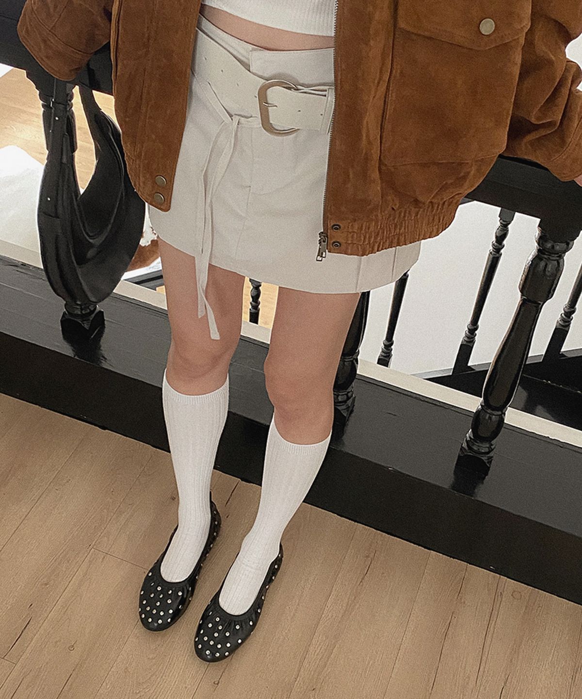 무드앤플(MOODNPLE) hazelly 스터드 플랫  3color 1cm