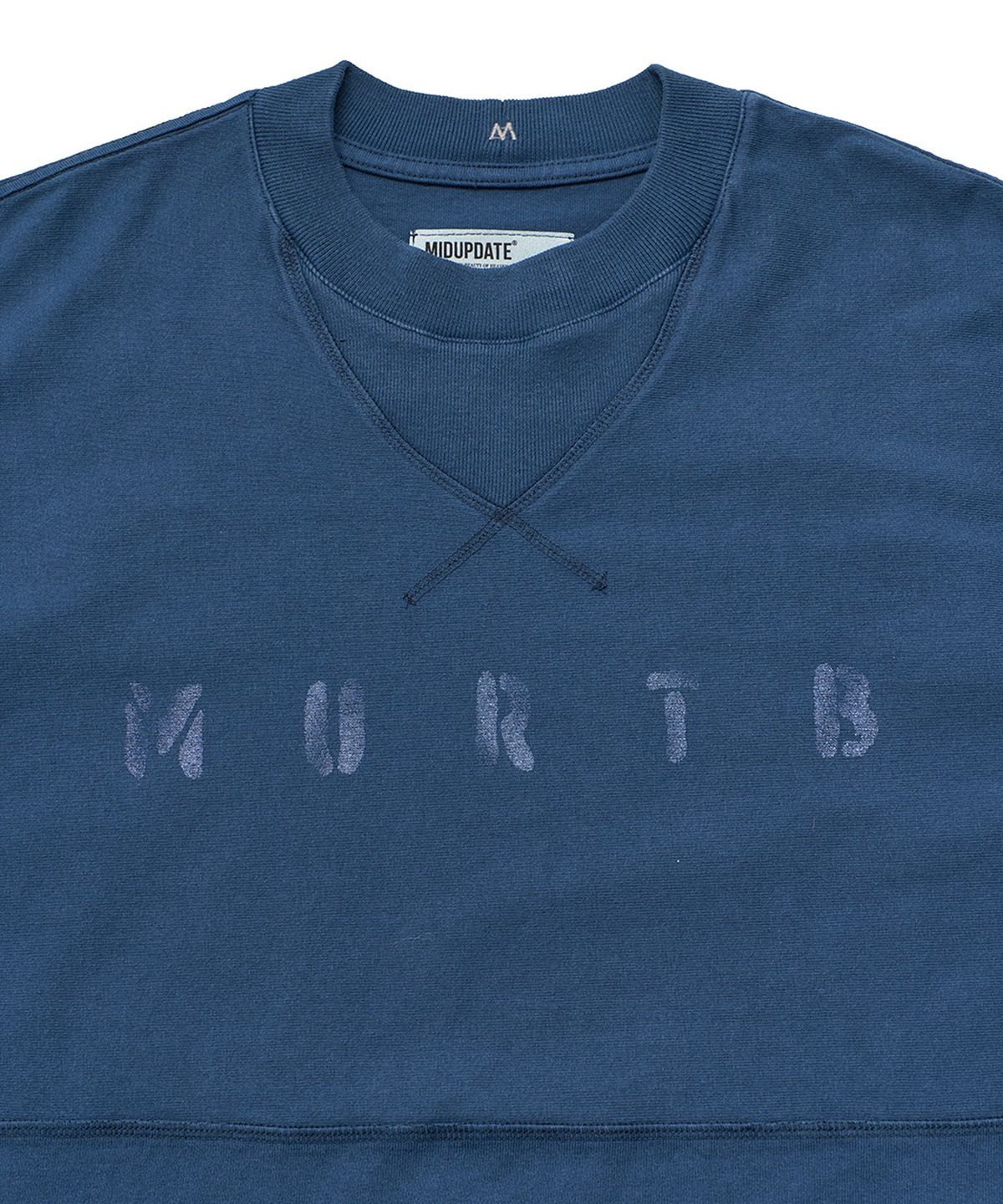 미드업데이트(MIDUPDATE) Garment Dye Stitch Print T-shirt_2color