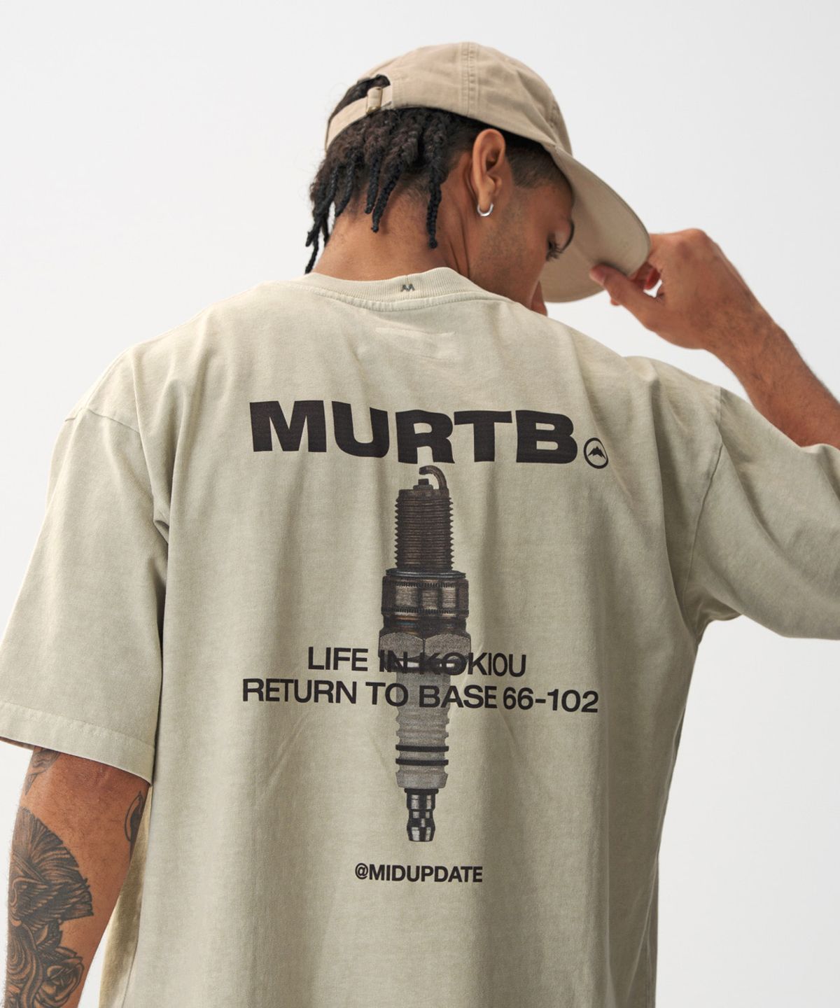 미드업데이트(MIDUPDATE) Garment Dye Print T-shirt_2color