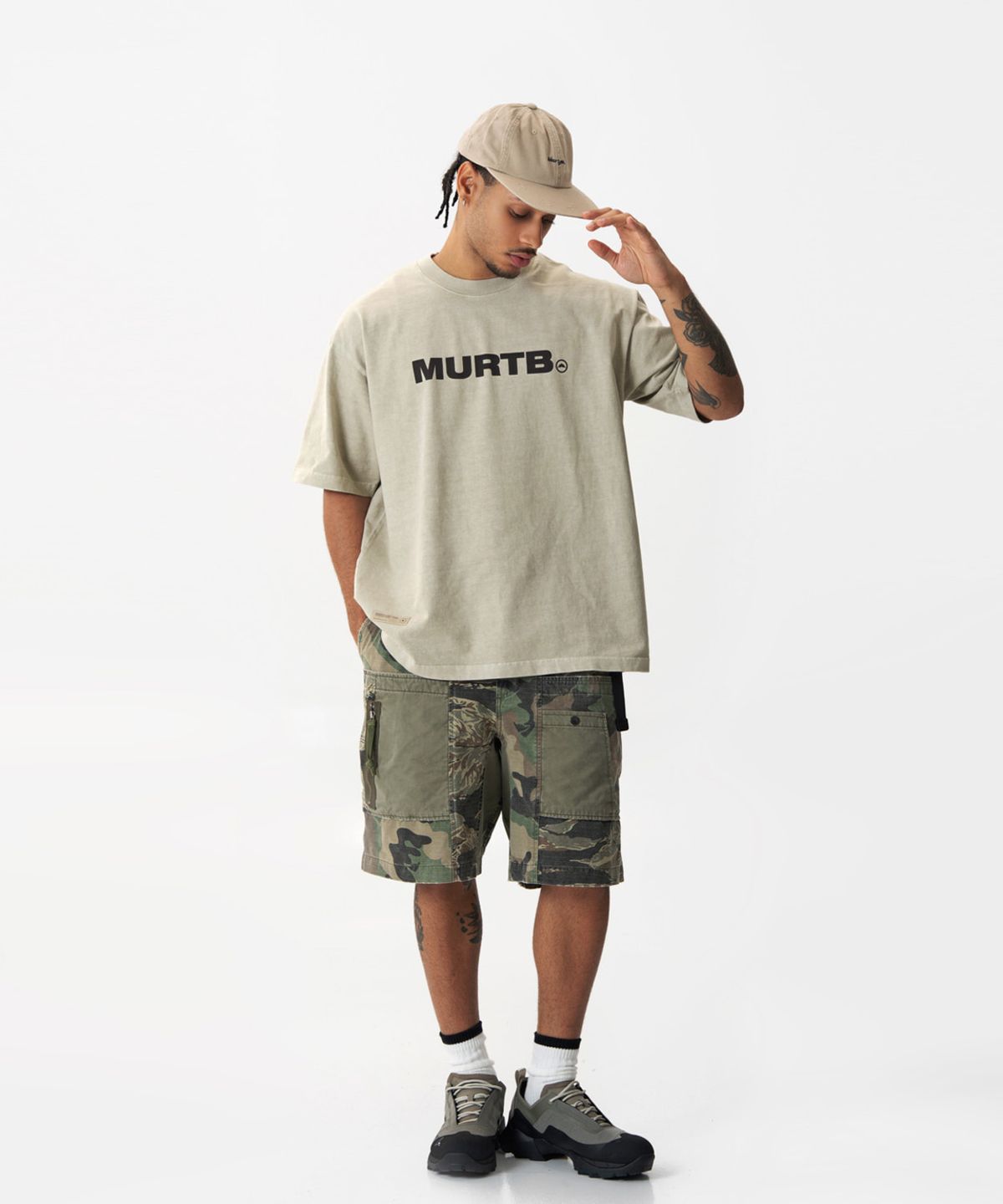 미드업데이트(MIDUPDATE) Garment Dye Print T-shirt_2color