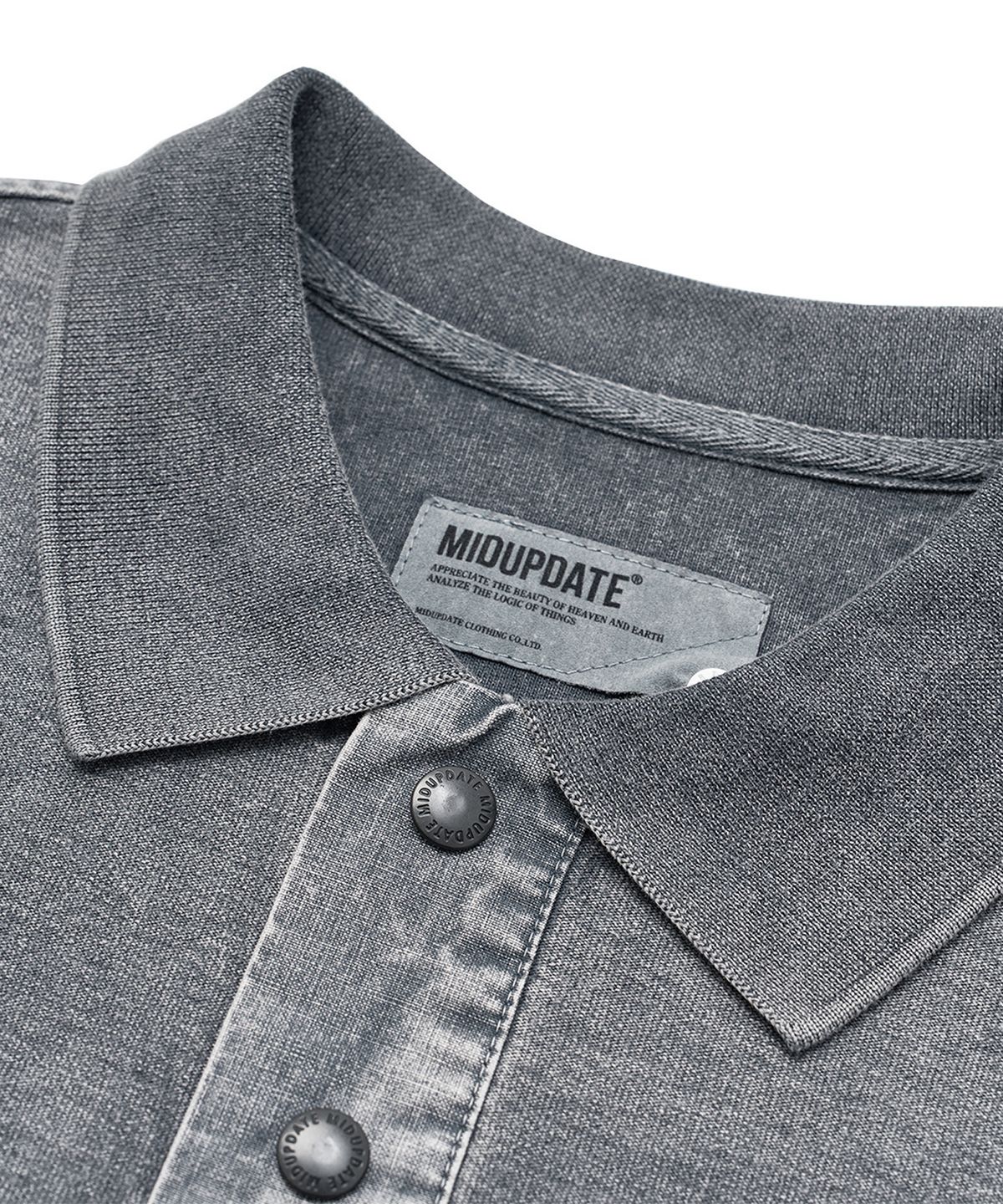 미드업데이트(MIDUPDATE) Garment Dye Print Polo Shirt_2color
