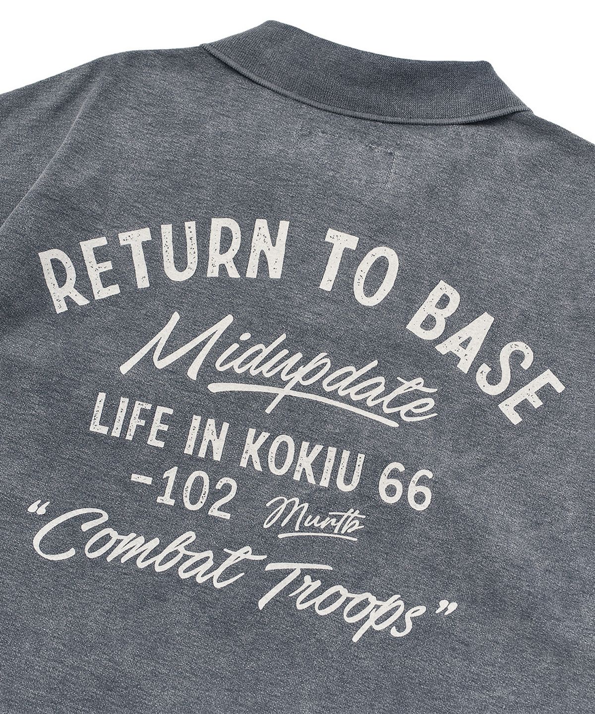 미드업데이트(MIDUPDATE) Garment Dye Print Polo Shirt_2color