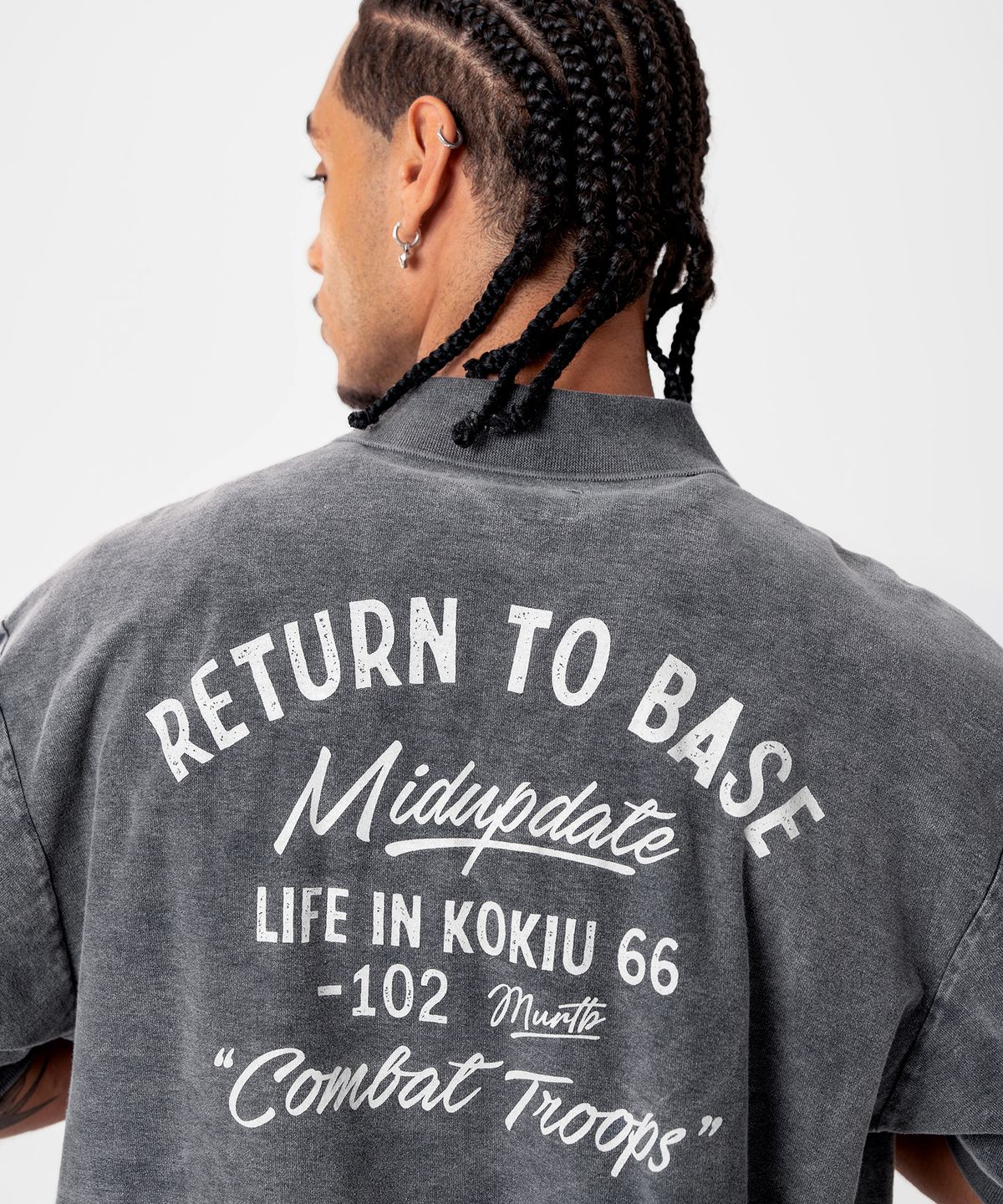미드업데이트(MIDUPDATE) Garment Dye Print Polo Shirt_2color