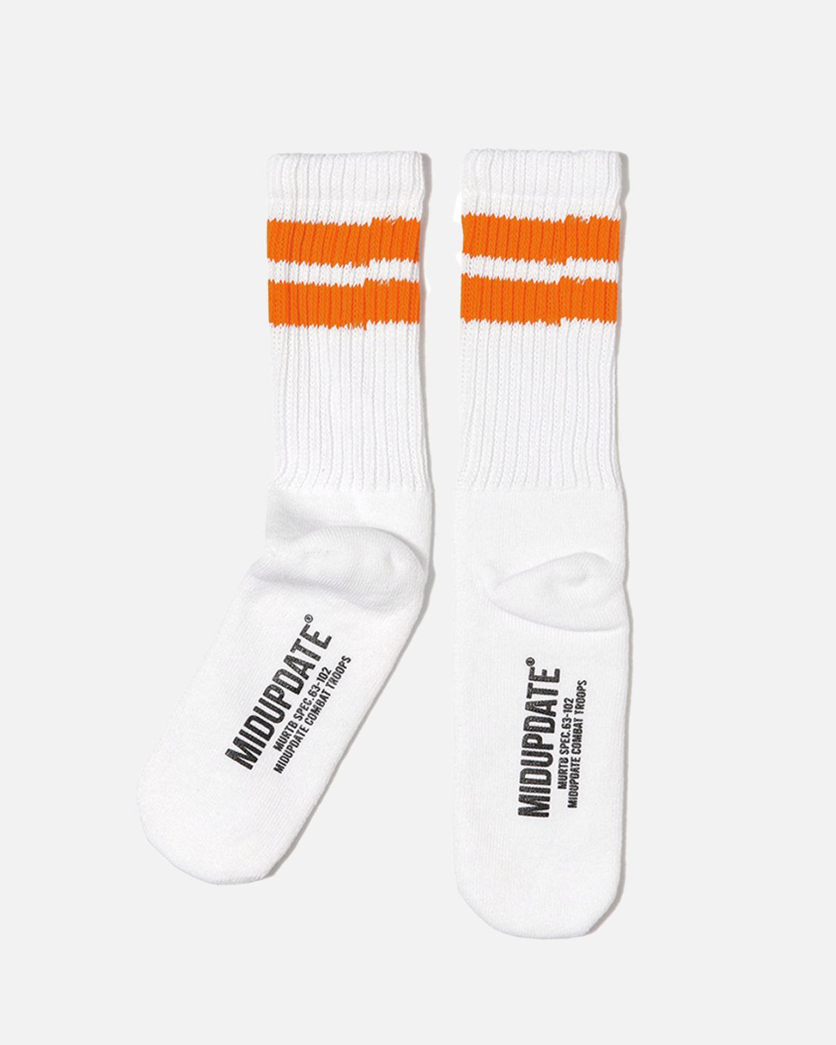 미드업데이트(MIDUPDATE) Stripe Color Crew Socks_Orange
