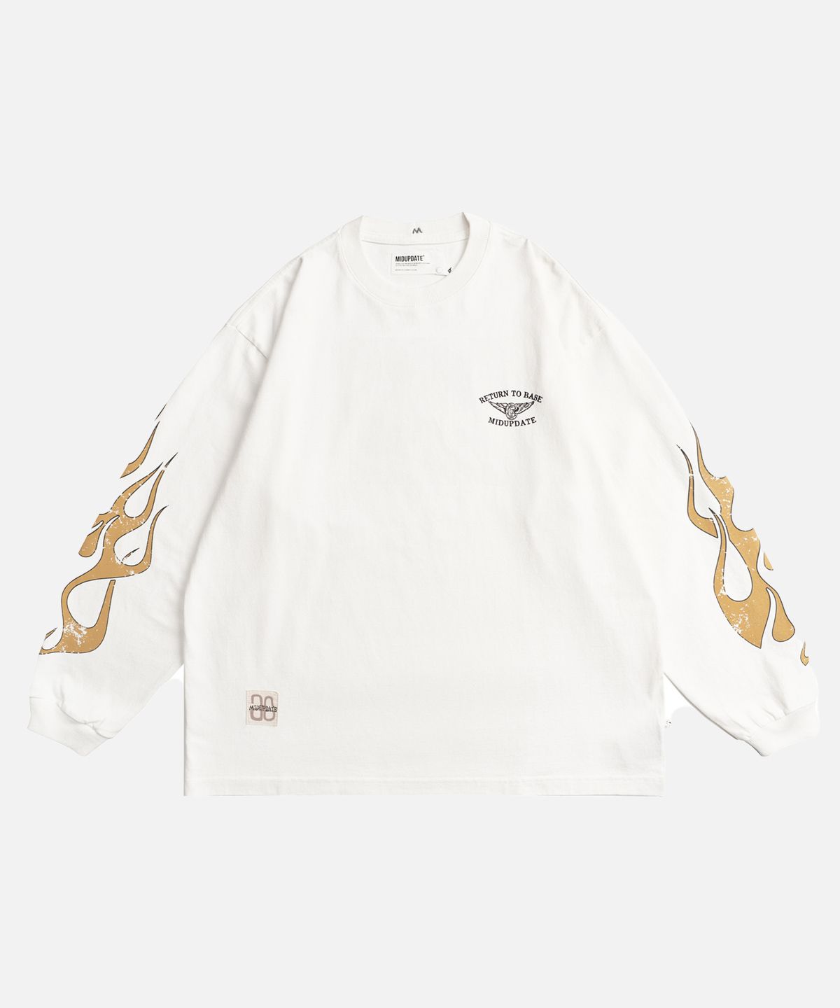 미드업데이트(MIDUPDATE) Flame Print Long Sleeve T-shirt_2color