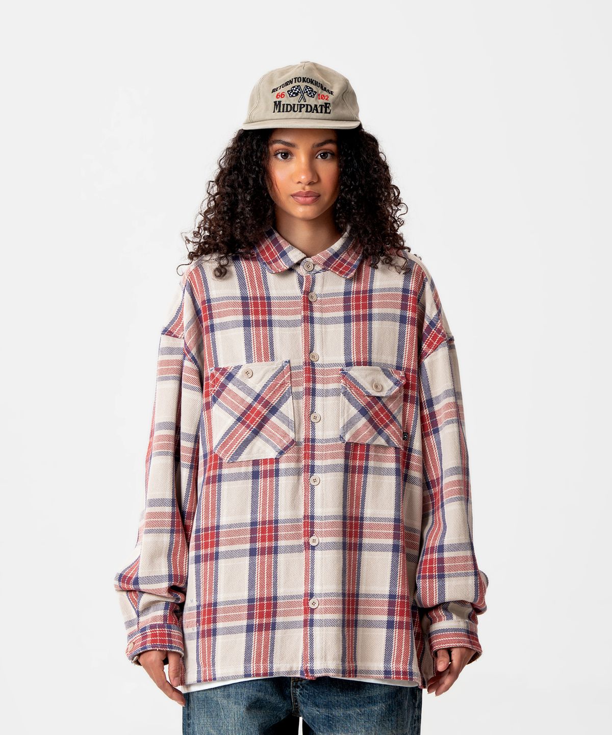 미드업데이트(MIDUPDATE) Flannel Overshirt_2color