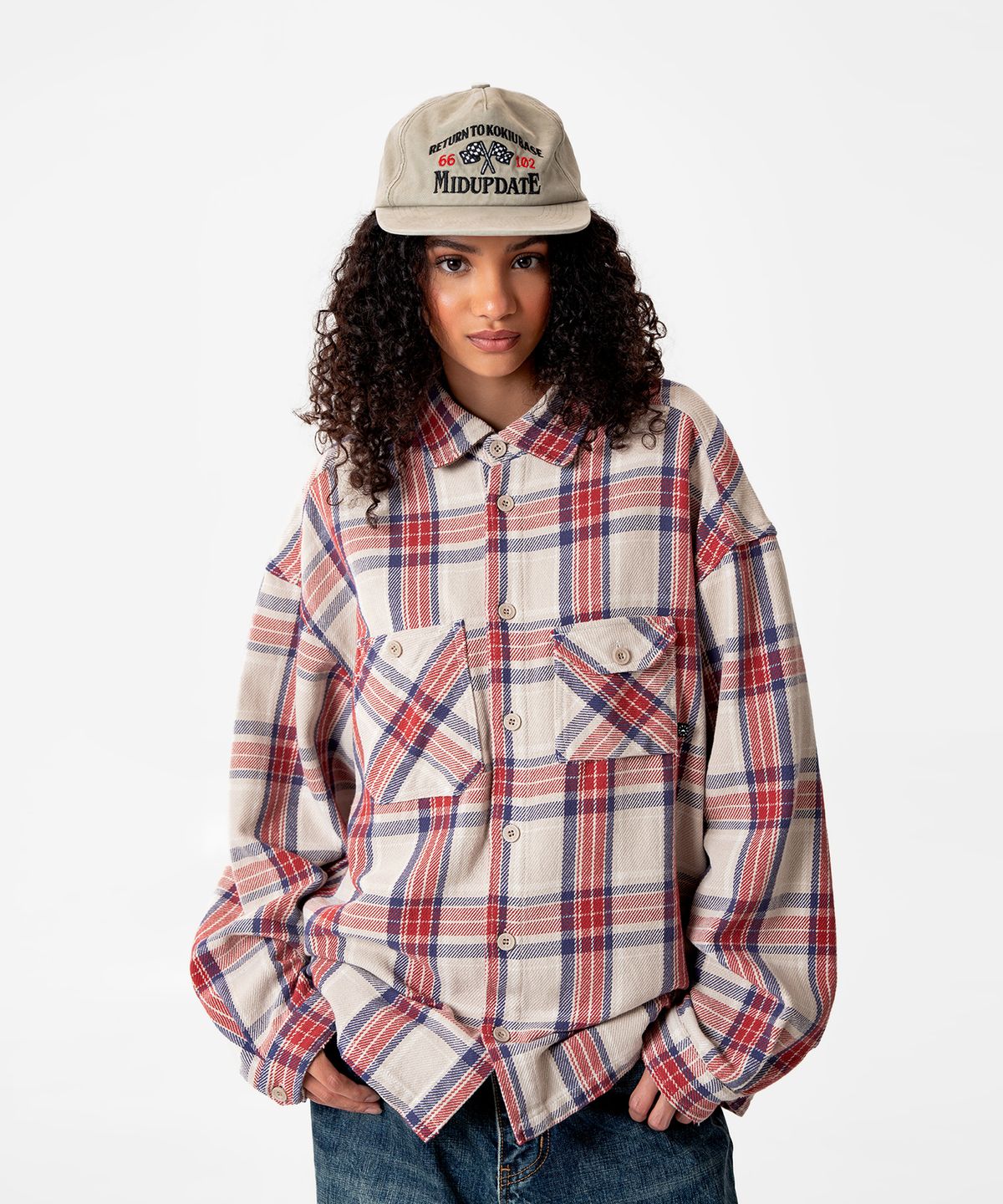 미드업데이트(MIDUPDATE) Flannel Overshirt_2color