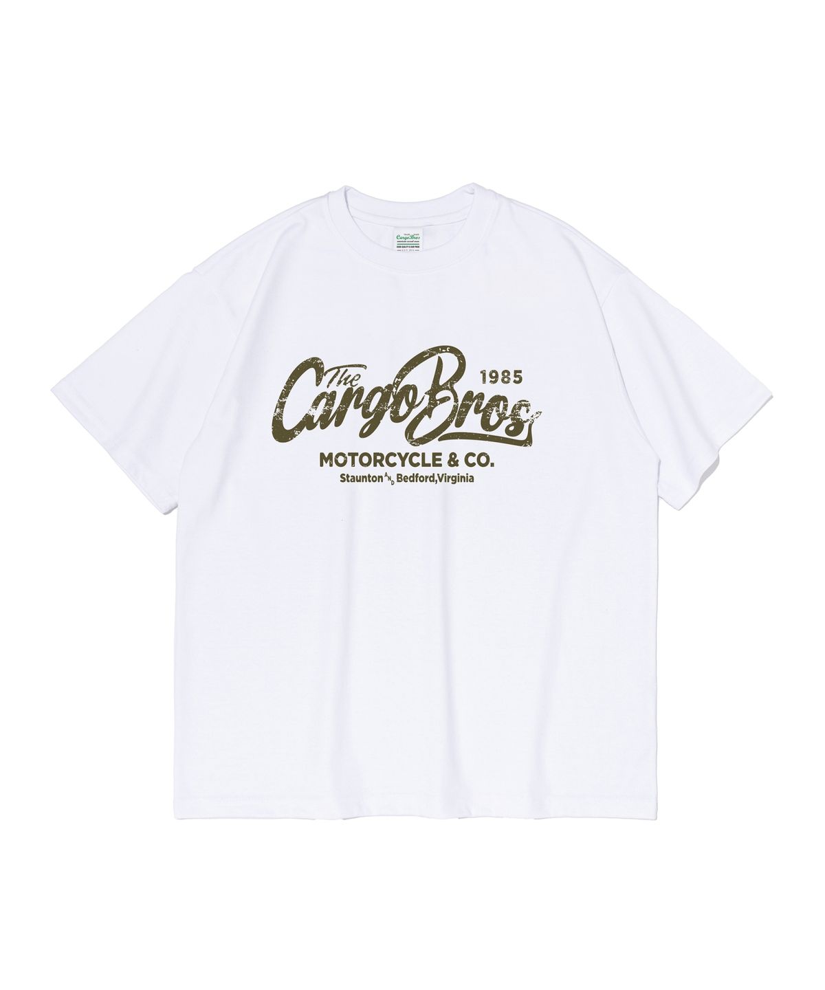 카고브로스(CARGOBROS) (빅사이즈) 모터사이클 로고 반팔티셔츠 (화이트)