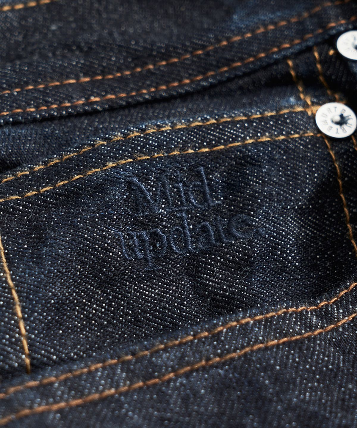 미드업데이트(MIDUPDATE) Straight Dark Washing Denim Pants_Deep blue