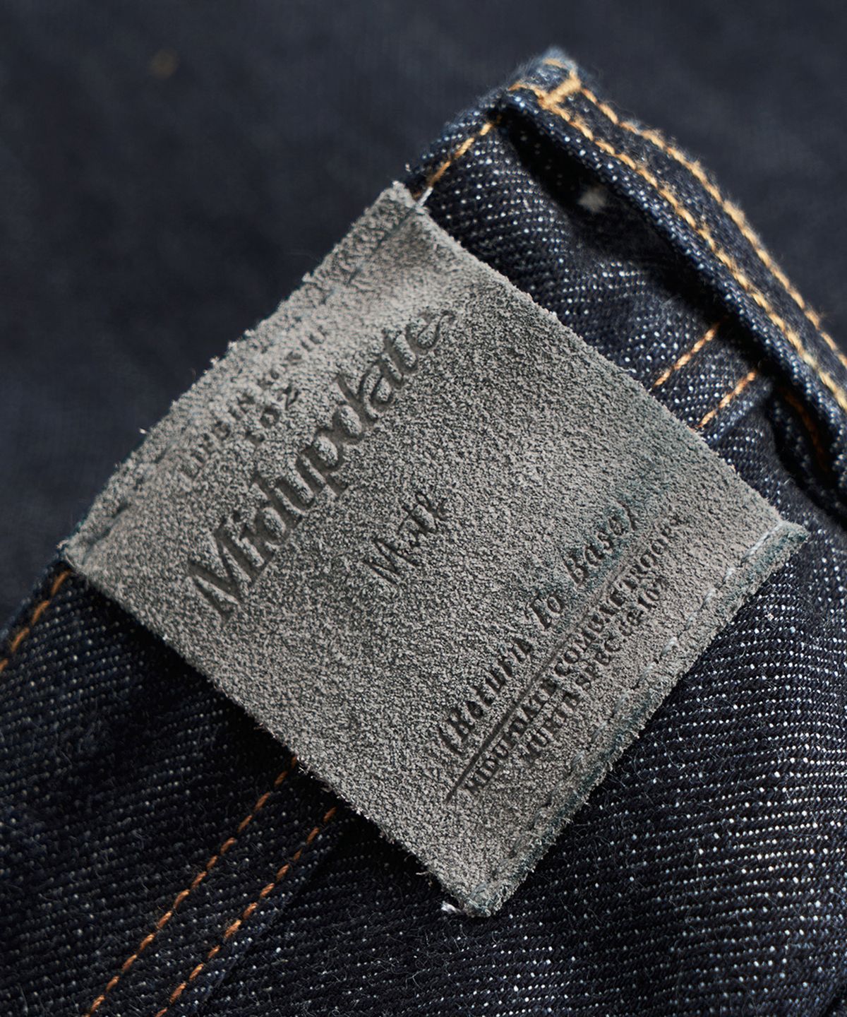 미드업데이트(MIDUPDATE) Straight Dark Washing Denim Pants_Deep blue