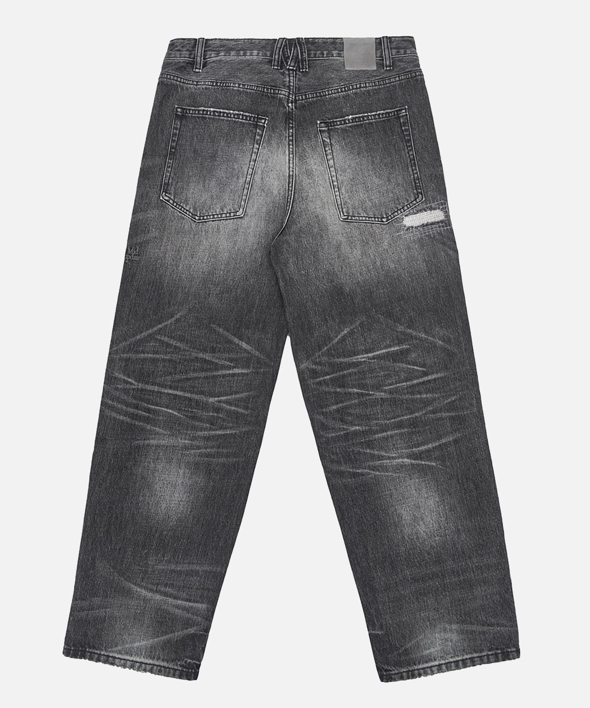미드업데이트(MIDUPDATE) Destroyed Black Washing Denim Pants_Black