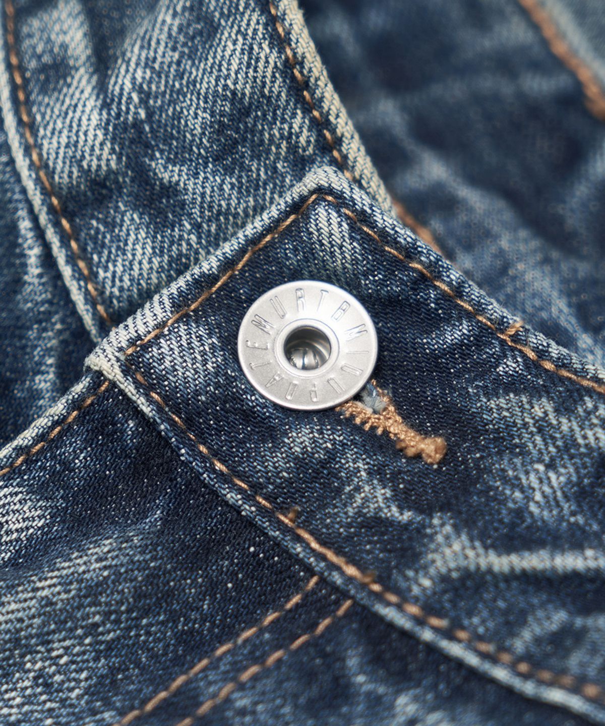 미드업데이트(MIDUPDATE) Destroyed Mid Washing Denim Pants_Blue