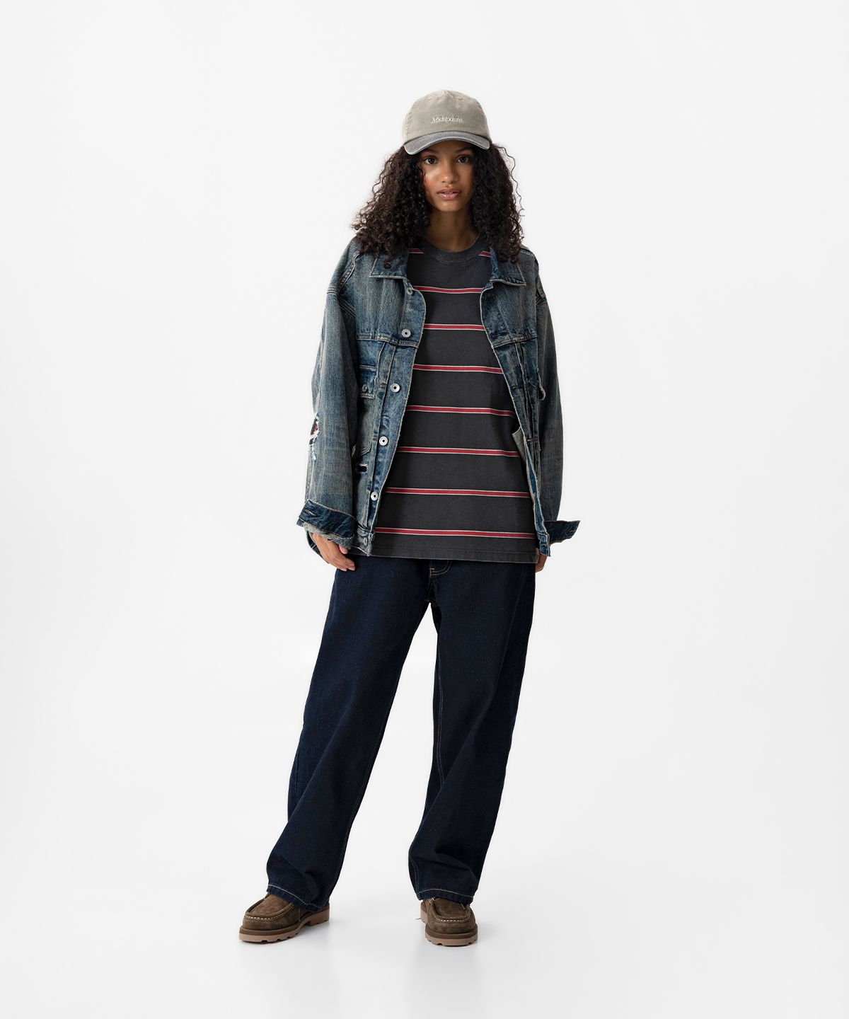미드업데이트(MIDUPDATE) Dark Washing Straight Denim Pants_Navy