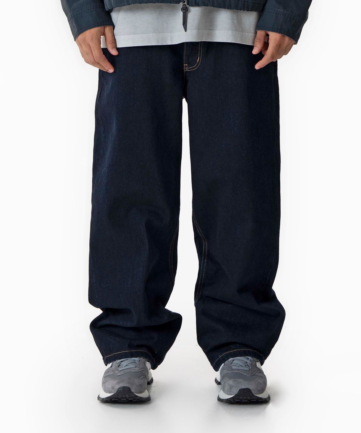 미드업데이트(MIDUPDATE) Dark Washing Straight Denim Pants_Navy