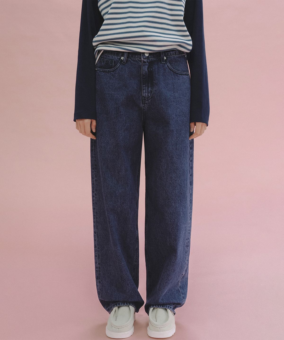 앤니즈(ANDNEEDS) Smokie wide denim (denim pink)