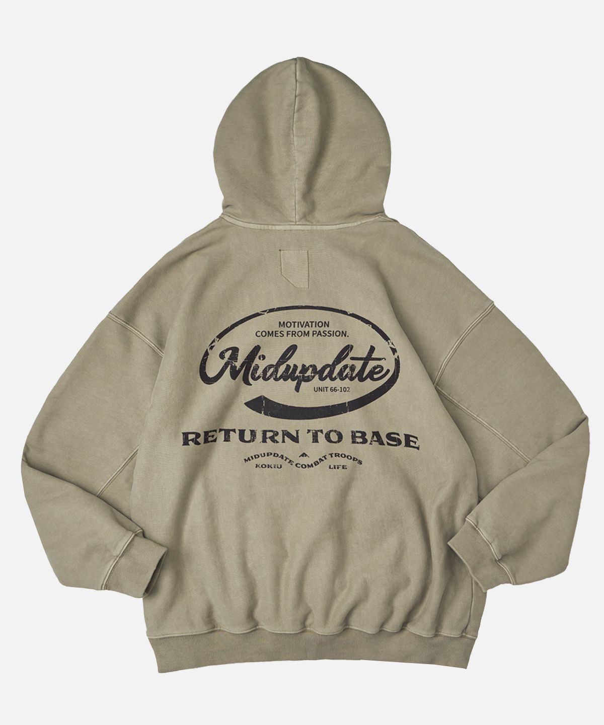 미드업데이트(MIDUPDATE) Vintage Graphic Logo Hoodie_2color
