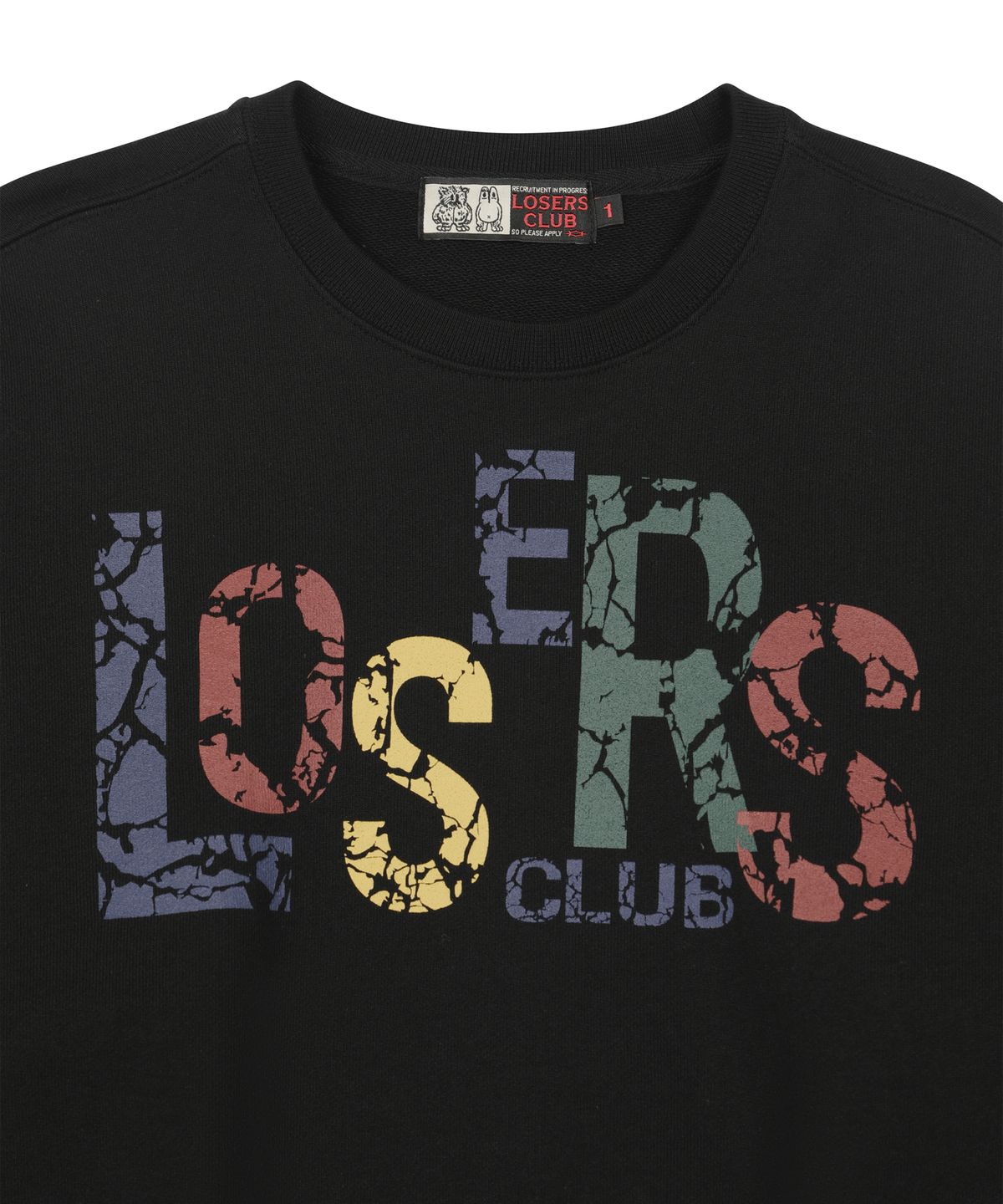 루저스클럽(LOSERS CLUB) 빈티지 로고 스웨트셔츠 블랙