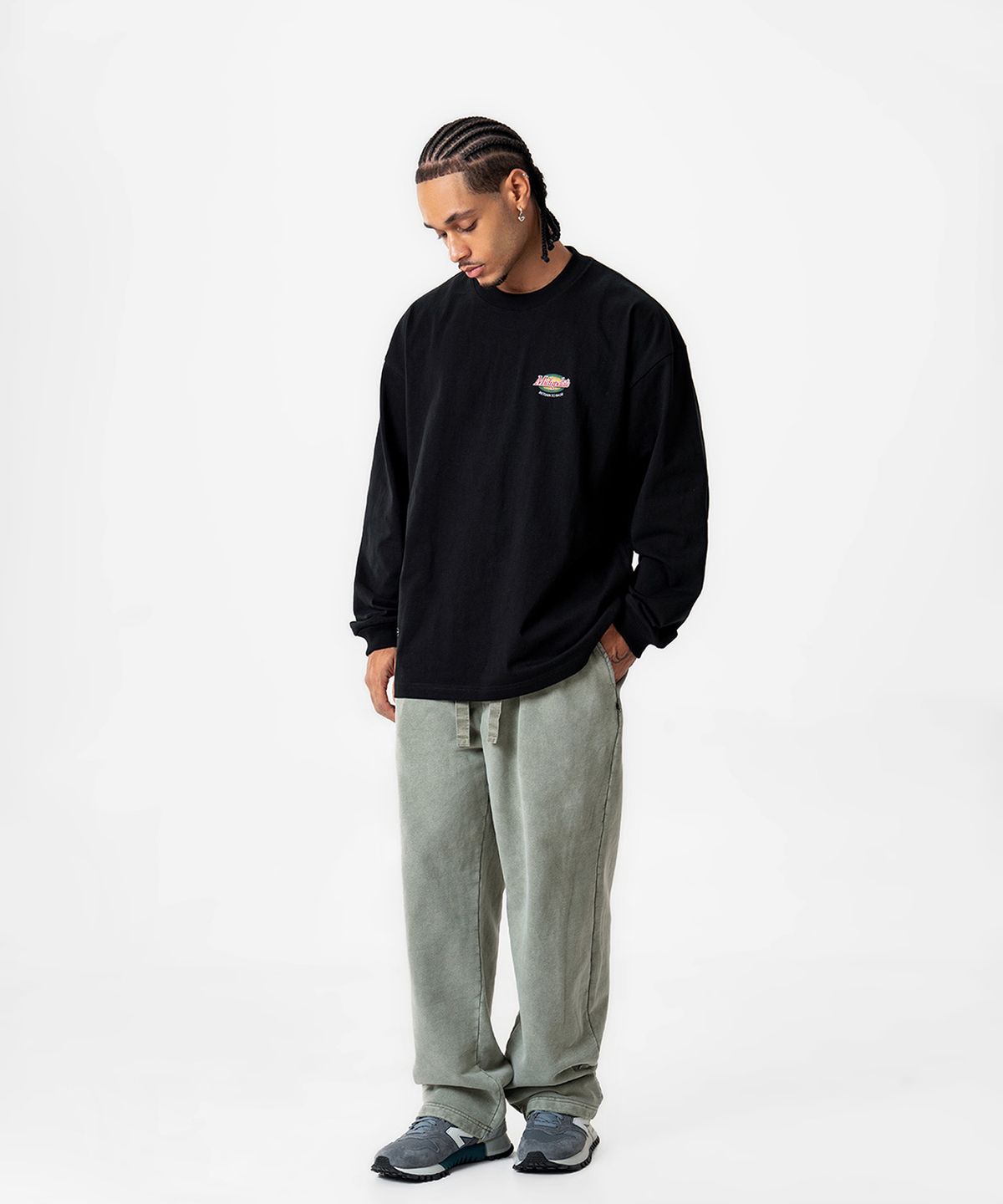 미드업데이트(MIDUPDATE) Washing Easy Pants_Grayish Green