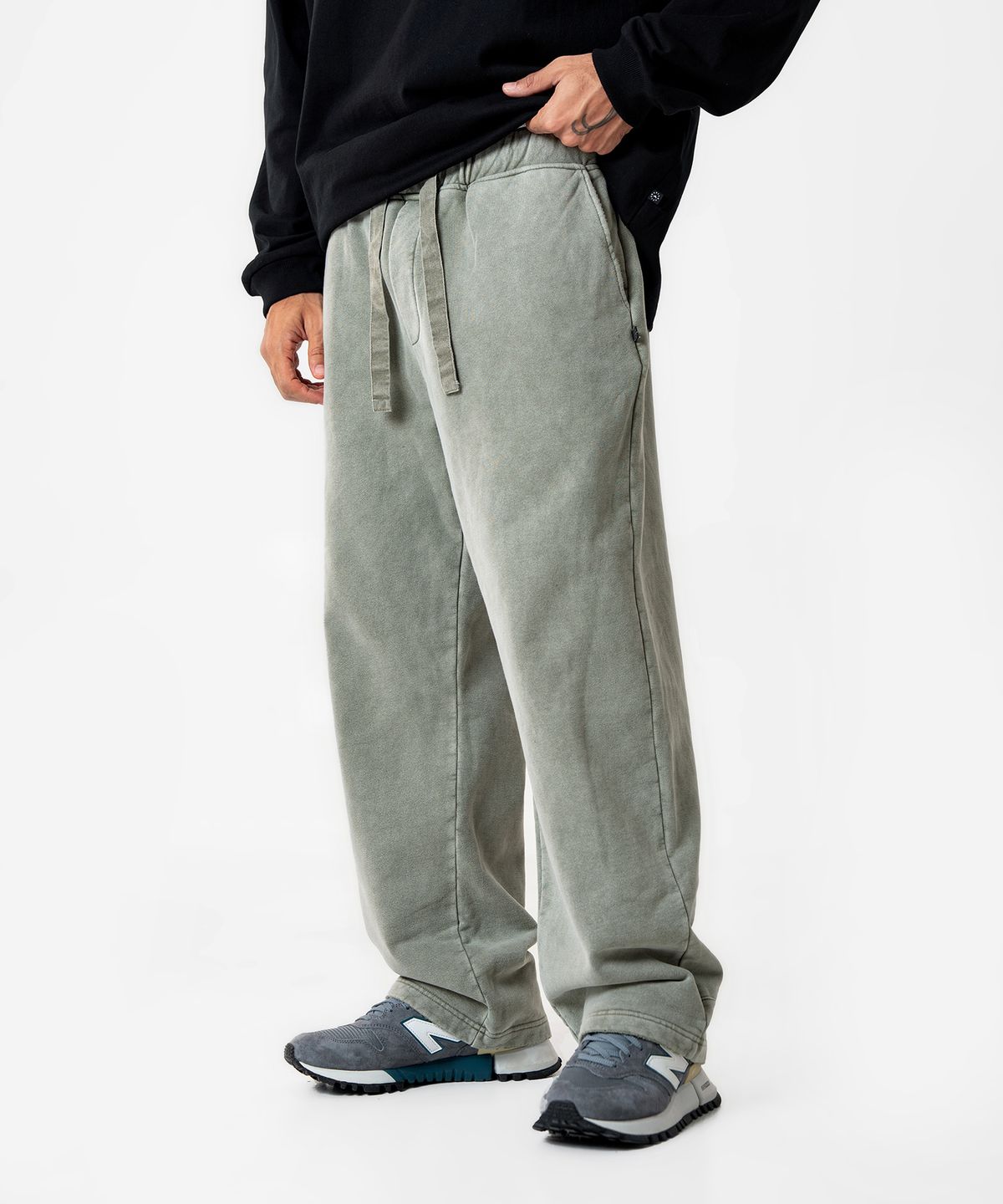 미드업데이트(MIDUPDATE) Washing Easy Pants_Grayish Green