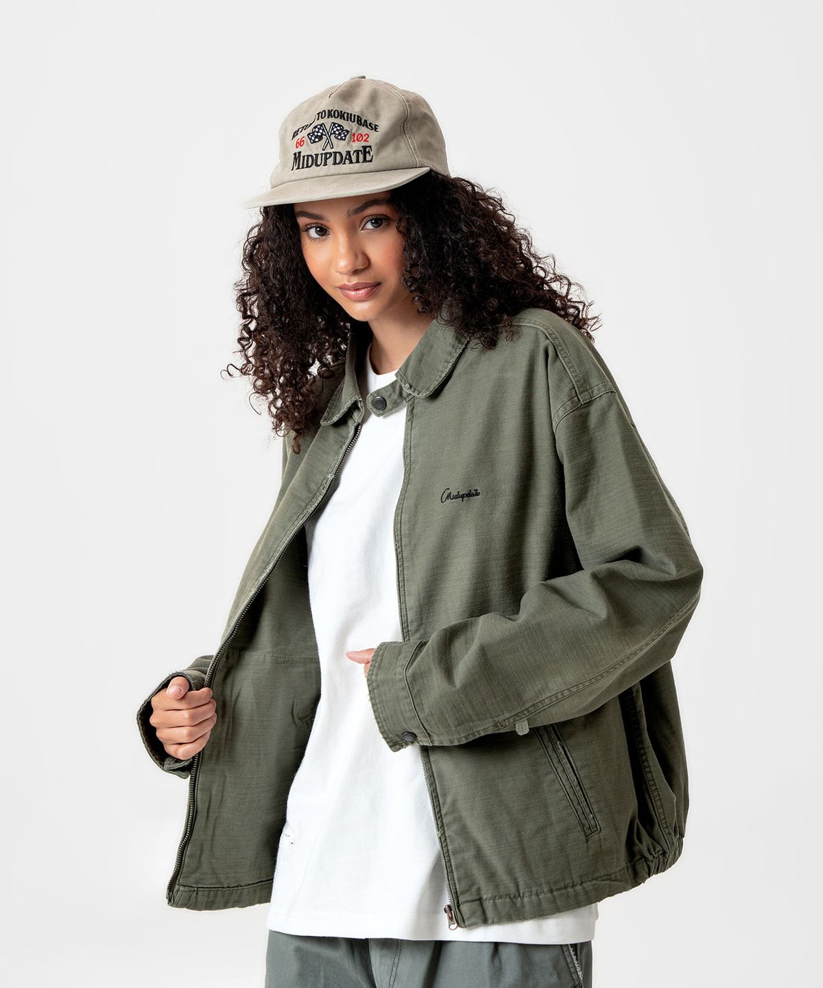 미드업데이트(MIDUPDATE) Vintage Washed Jacket_Khaki