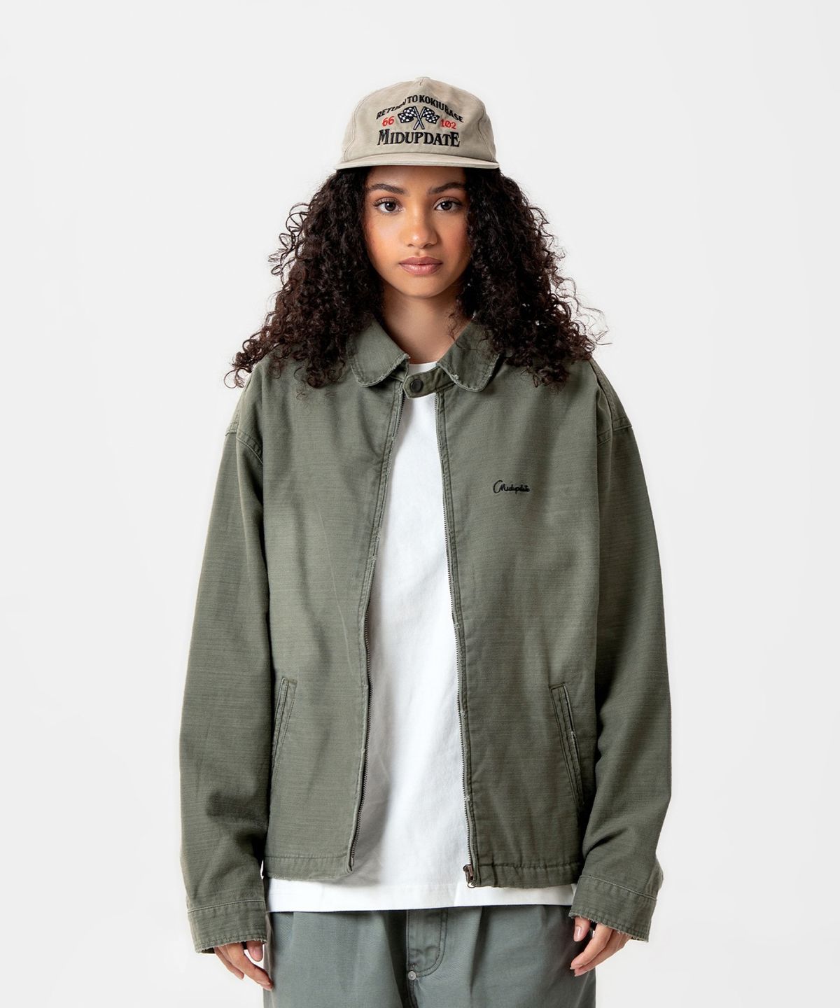 미드업데이트(MIDUPDATE) Vintage Washed Jacket_Khaki